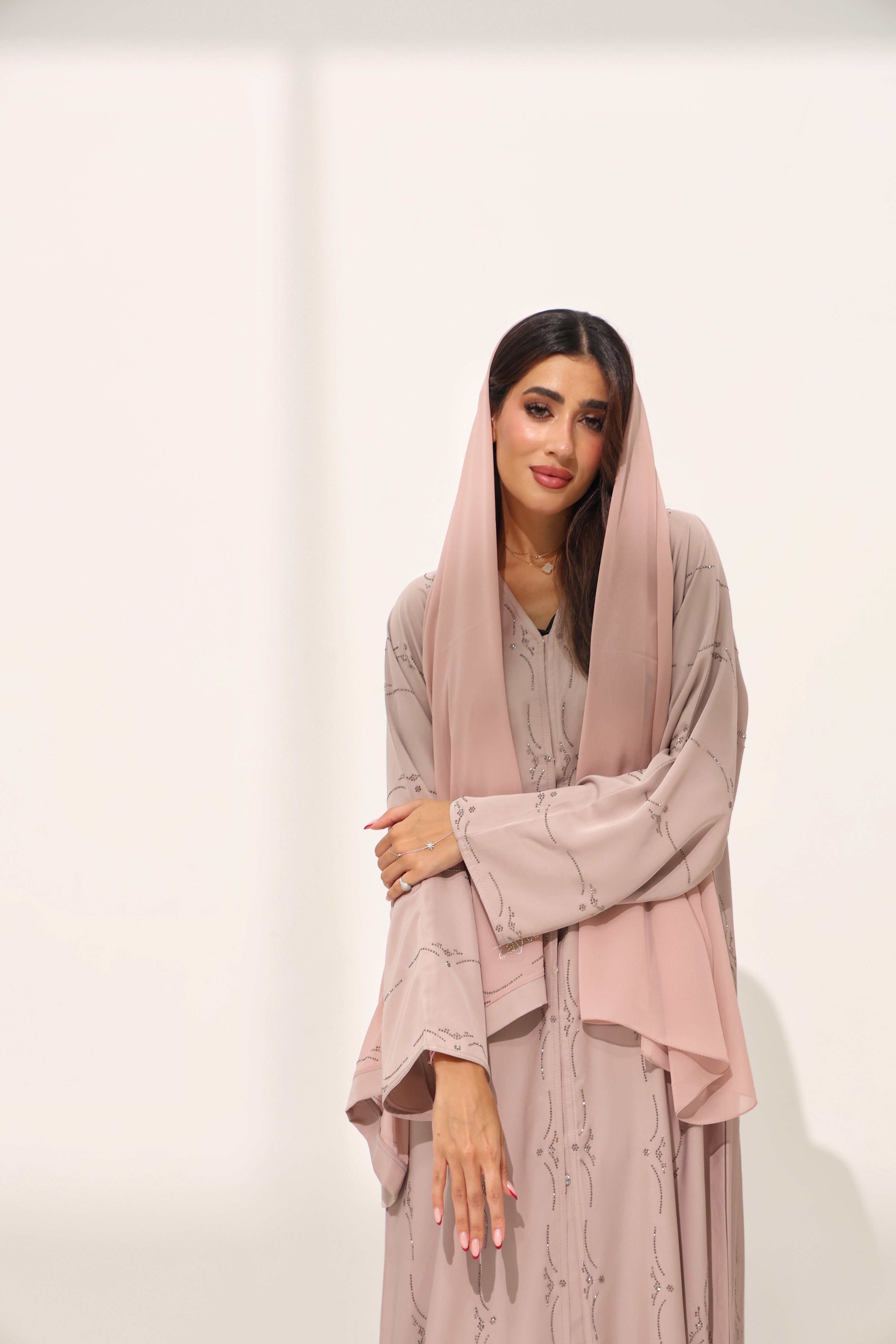 Jameela Blush Pink Abaya