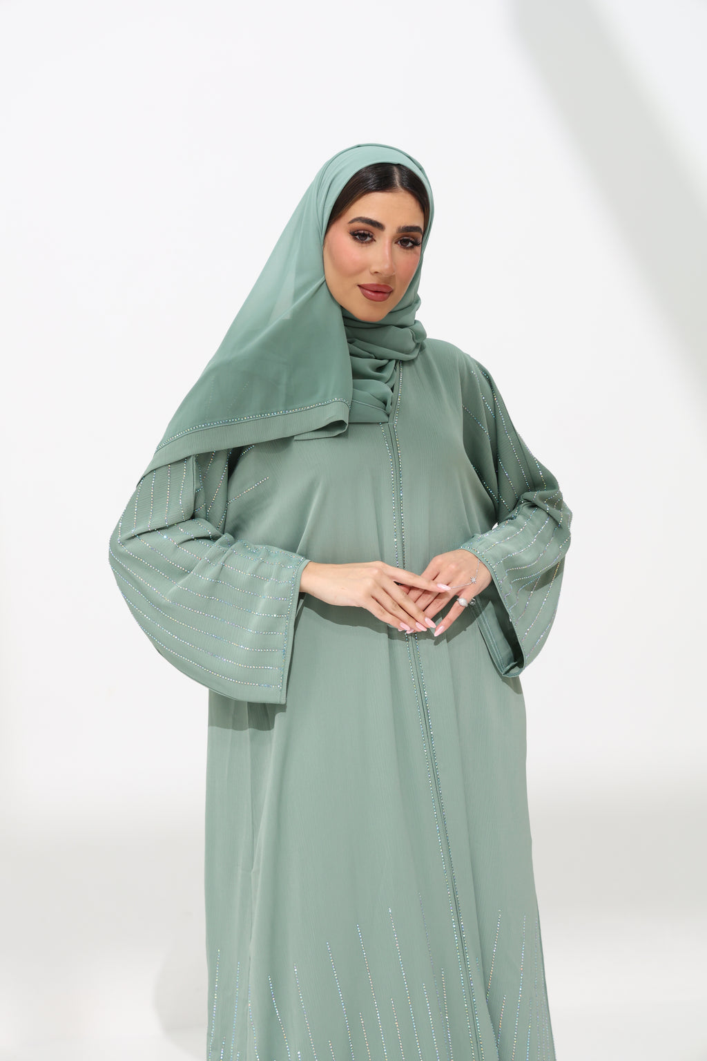Aurora Sage Green Abaya