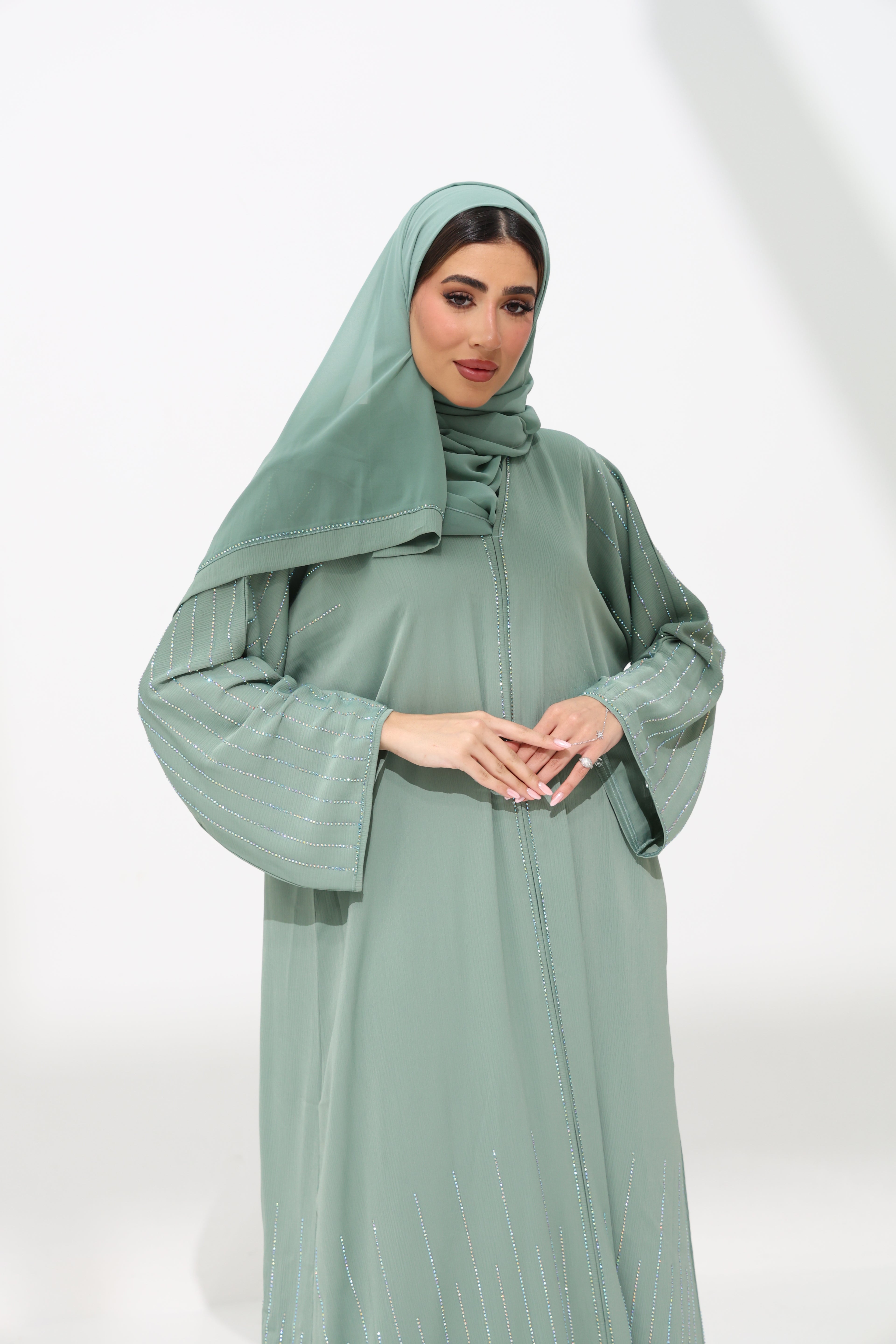 Aurora Sage Green Abaya