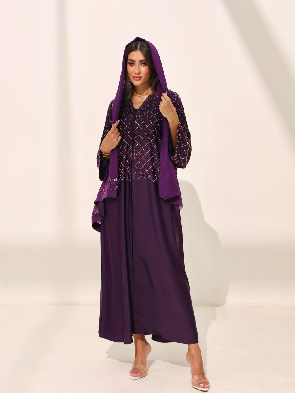 Kiraz Dark Purple Abaya