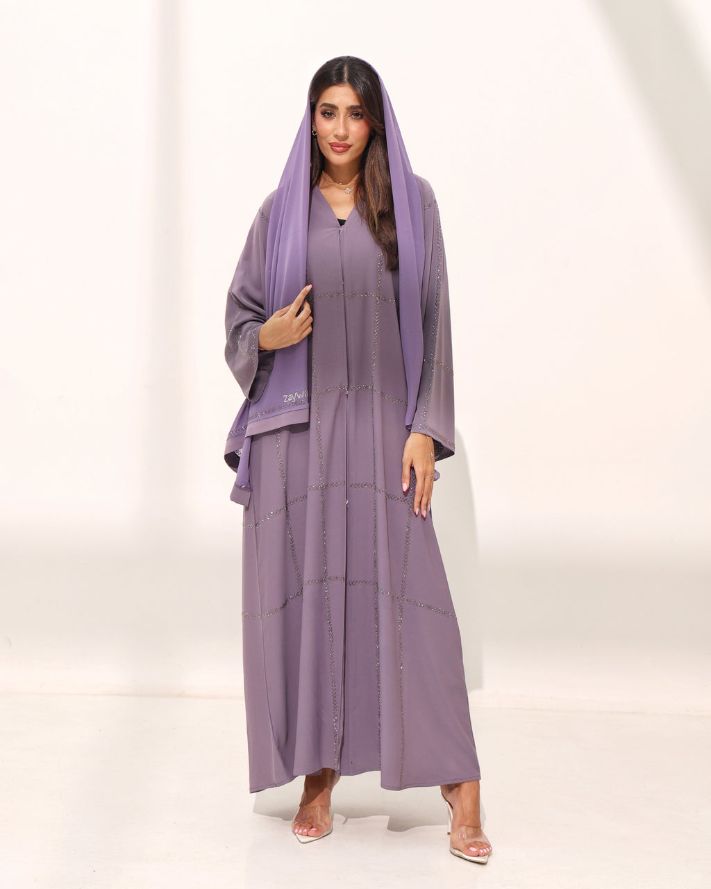 Arzoo Dusty Lavender Abaya