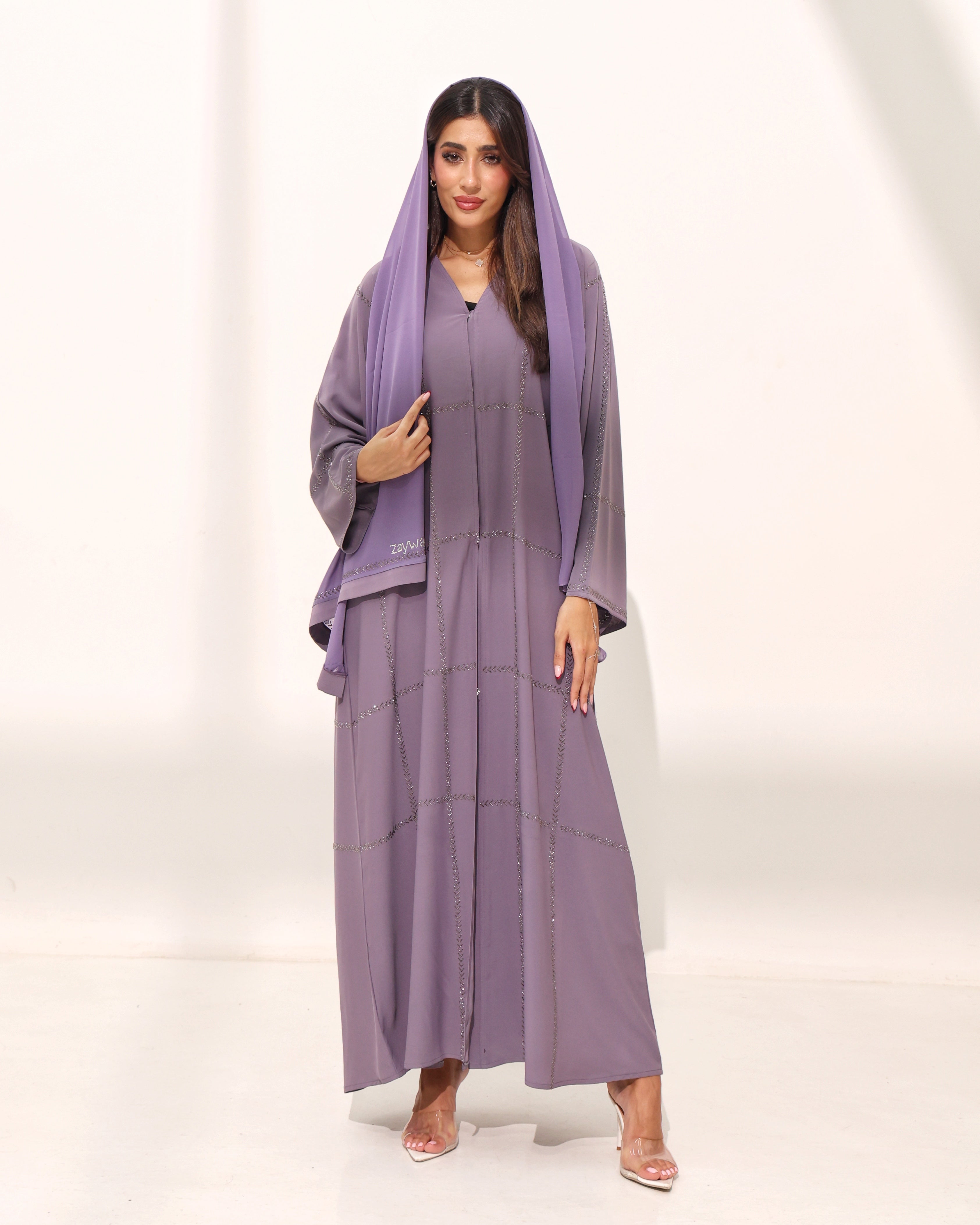 Arzoo Dusty Lavender Abaya