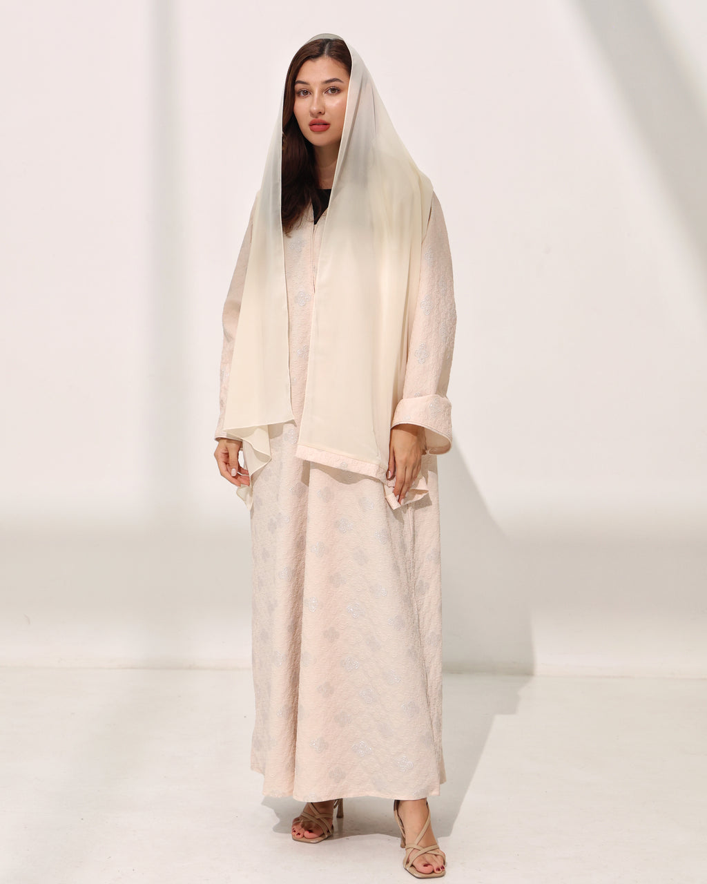 Layani Sheer Pink Abaya