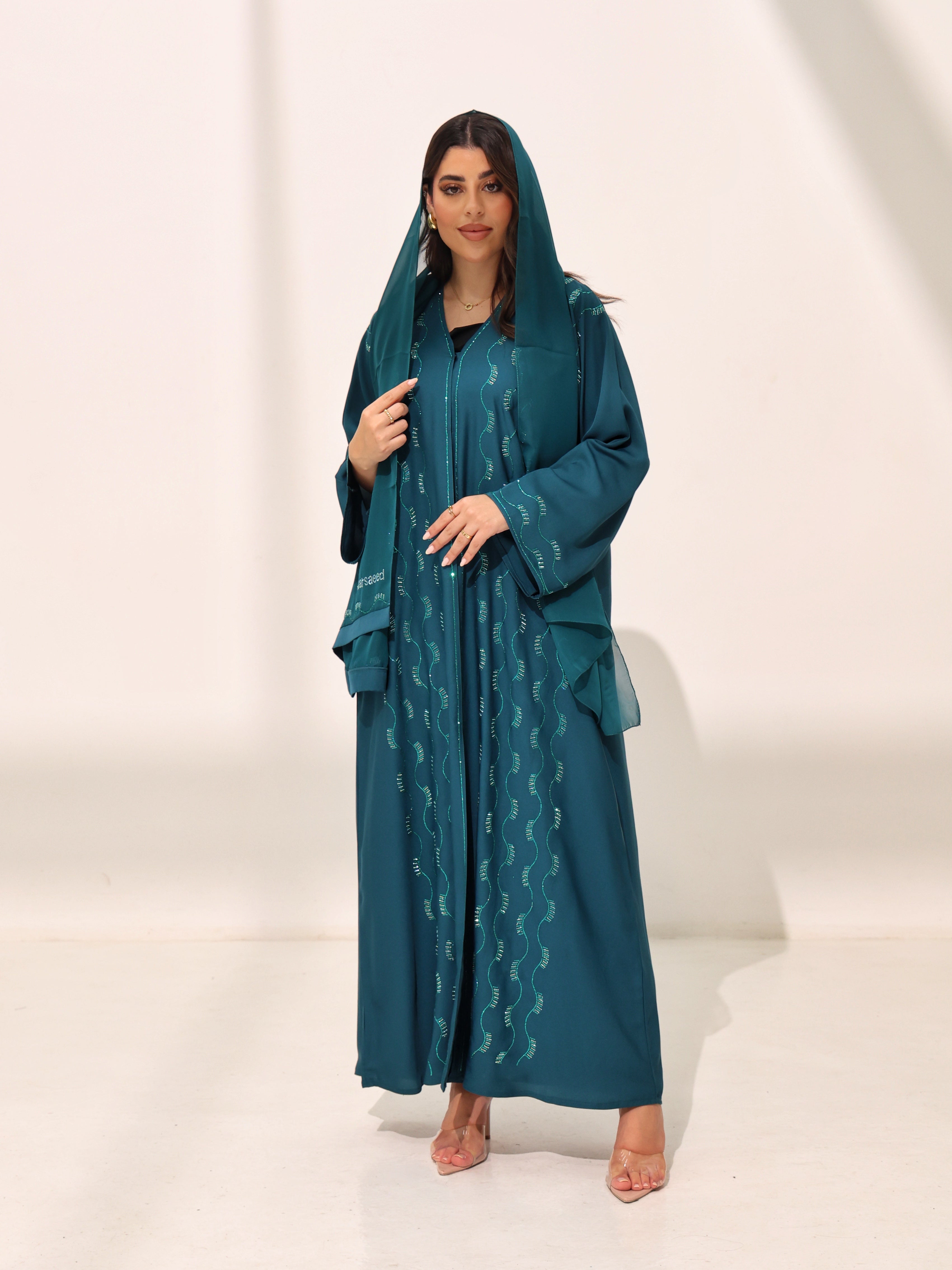Safa Deep Teal Abaya