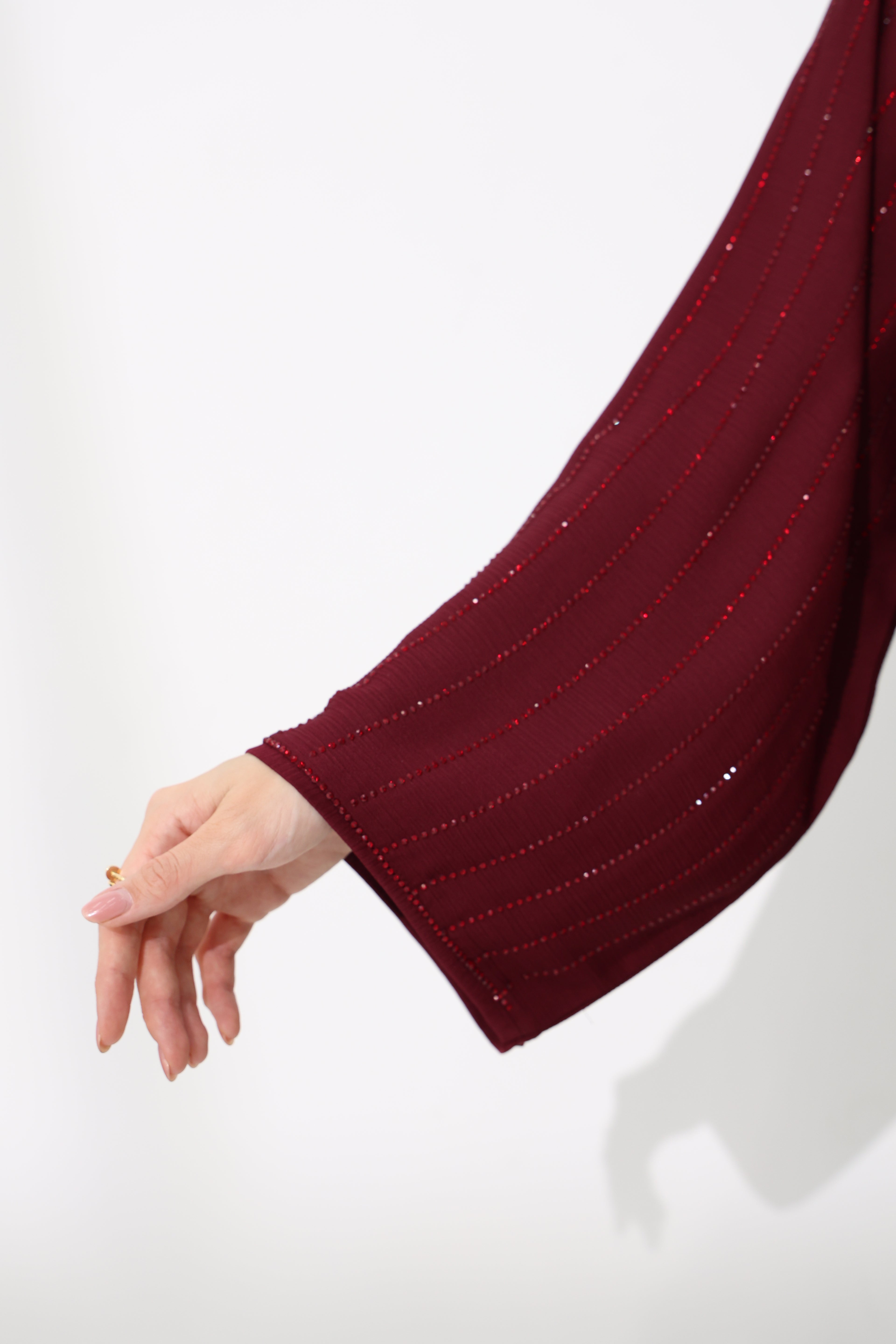 Aurora Deep Maroon Abaya