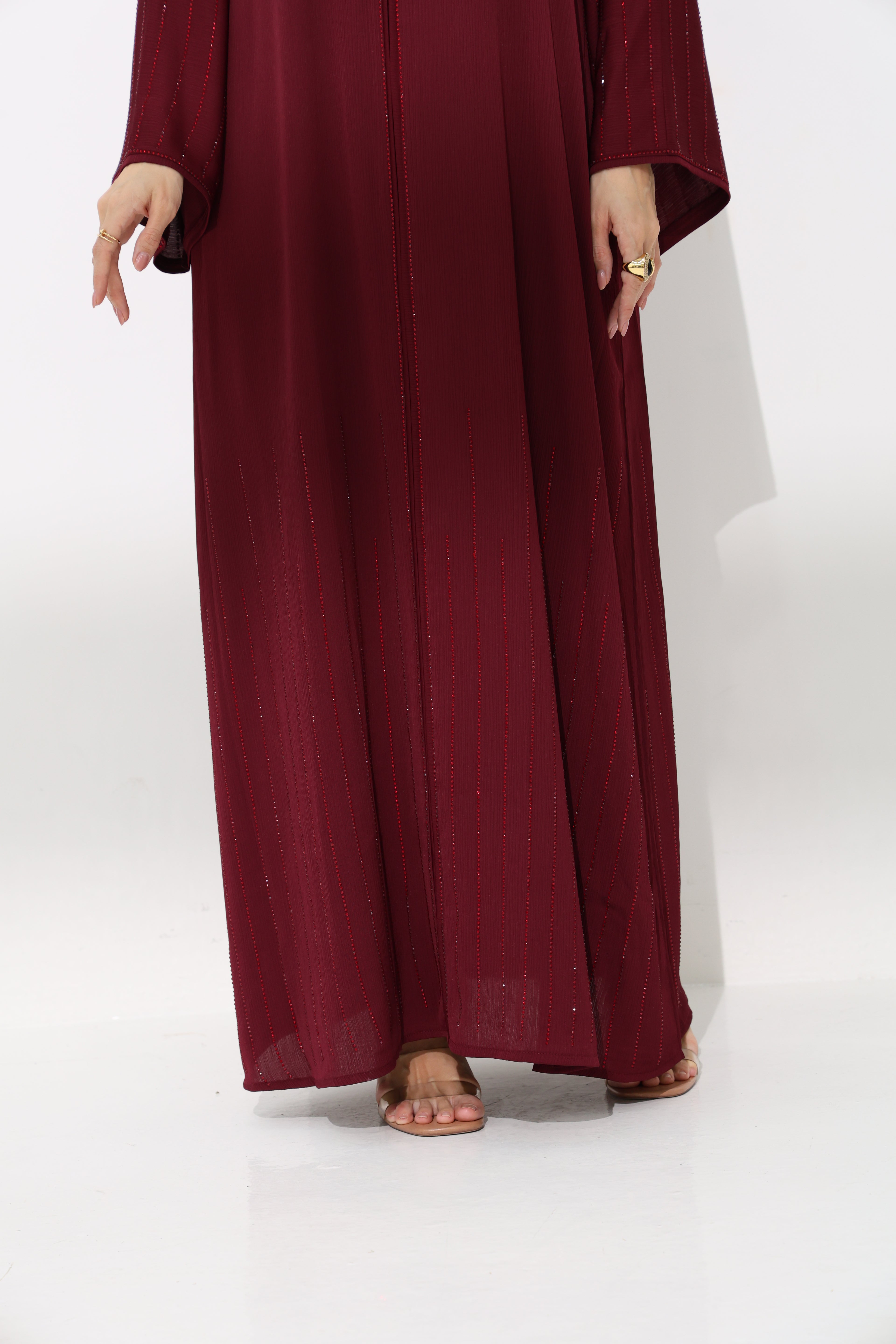 Aurora Deep Maroon Abaya