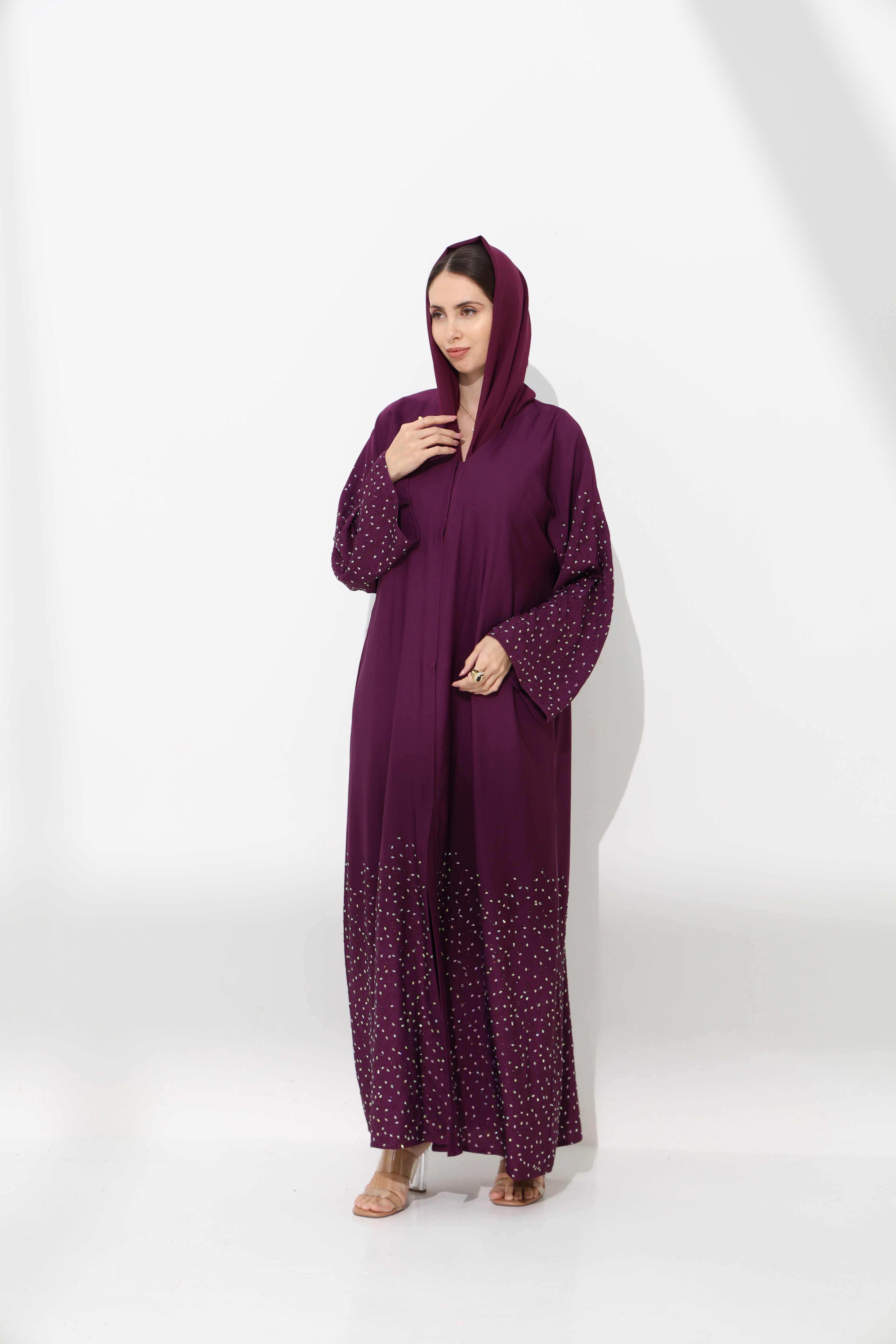 Afreen Dark Purple Abaya