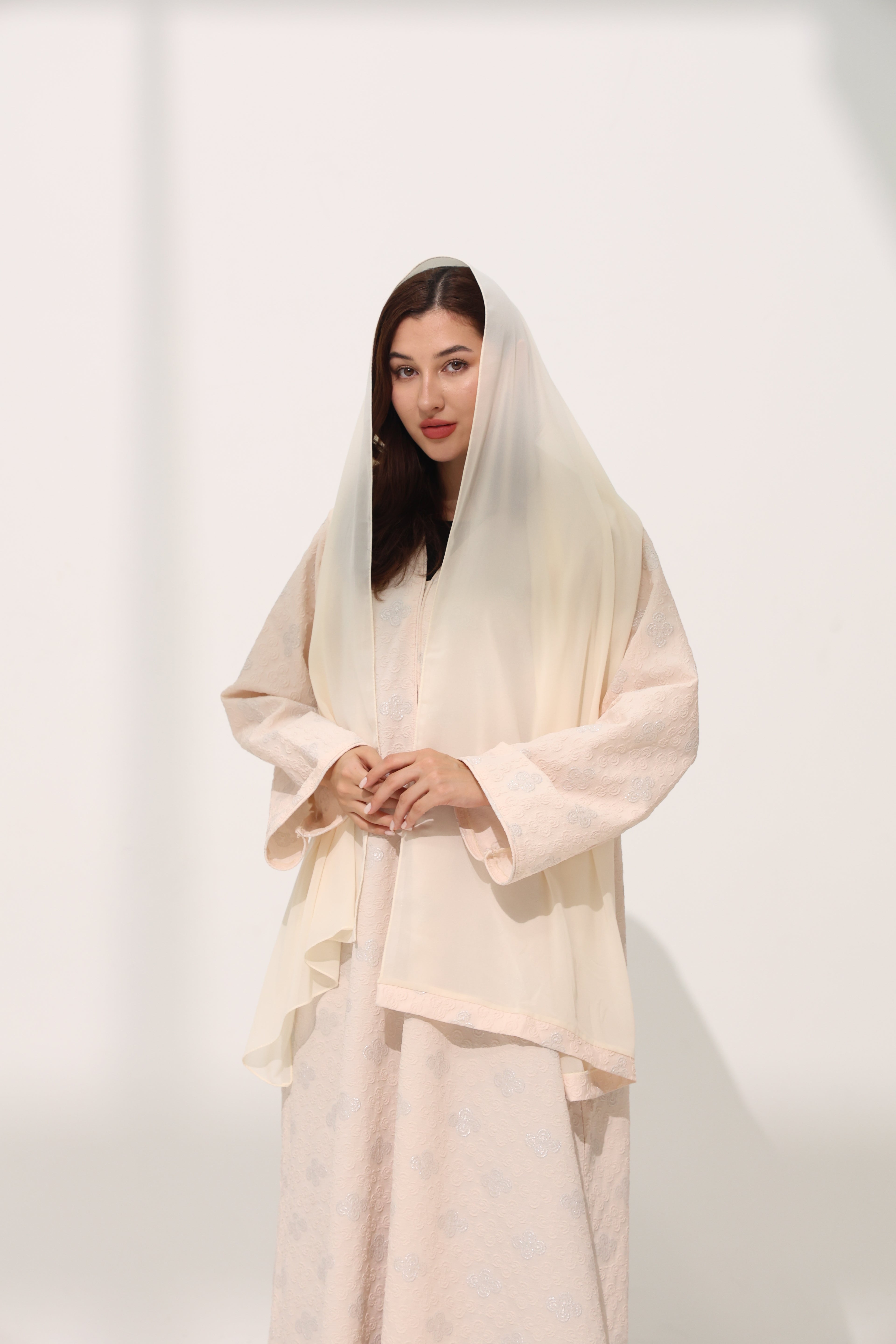 Layani Sheer Pink Abaya