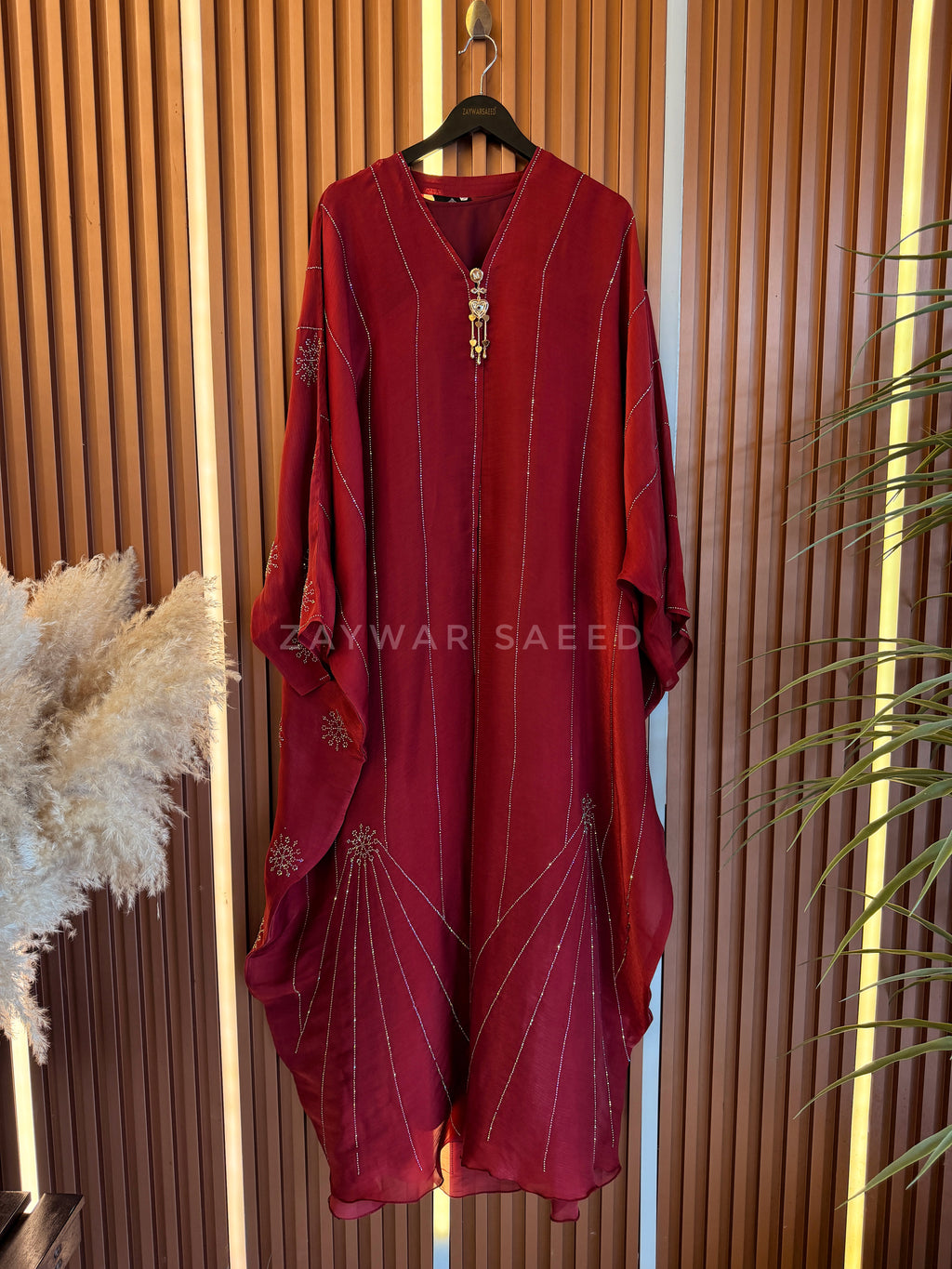 ZARIYA MAROON CARDIGAN ABAYA