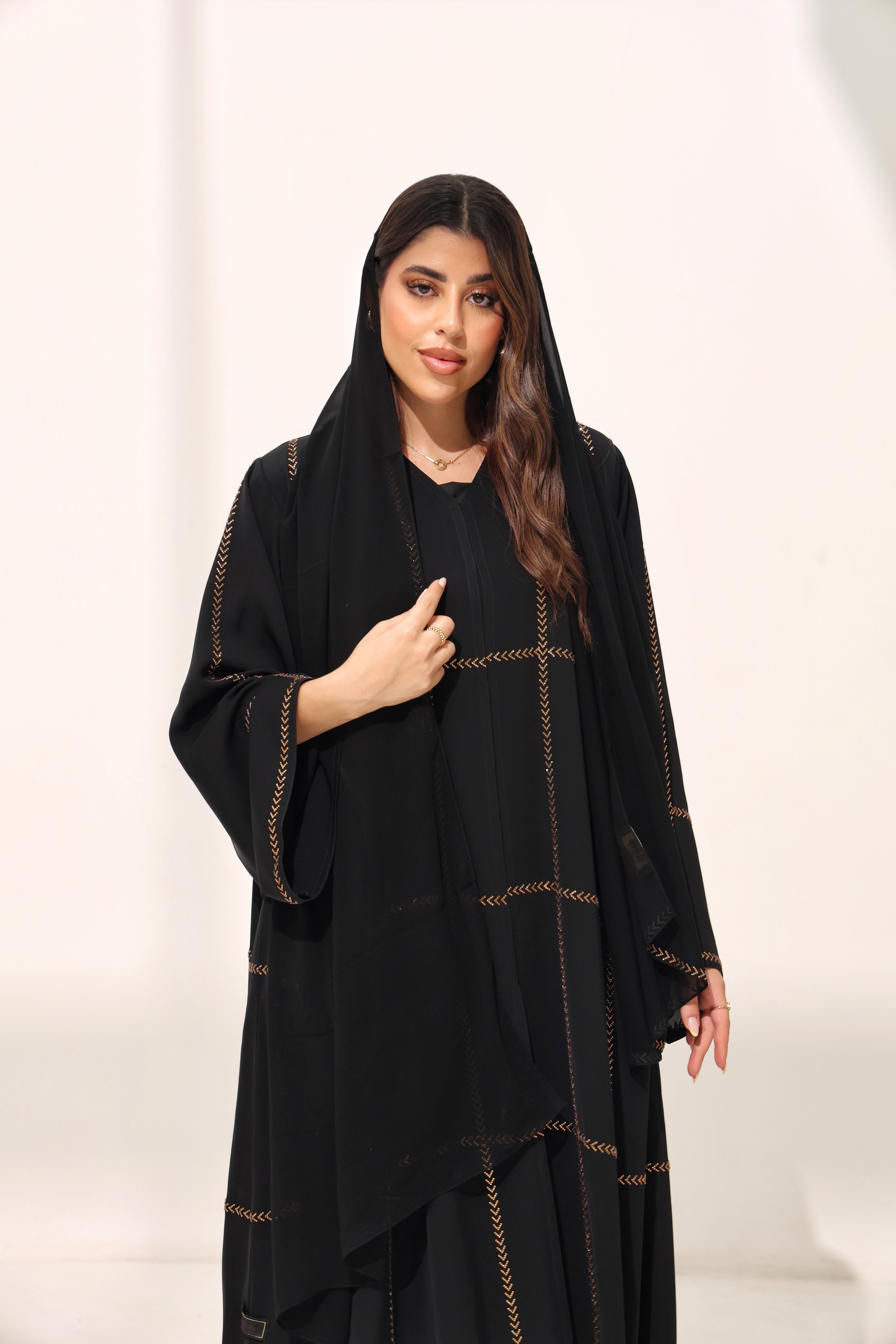 Arzoo Meteorite Gold Abaya