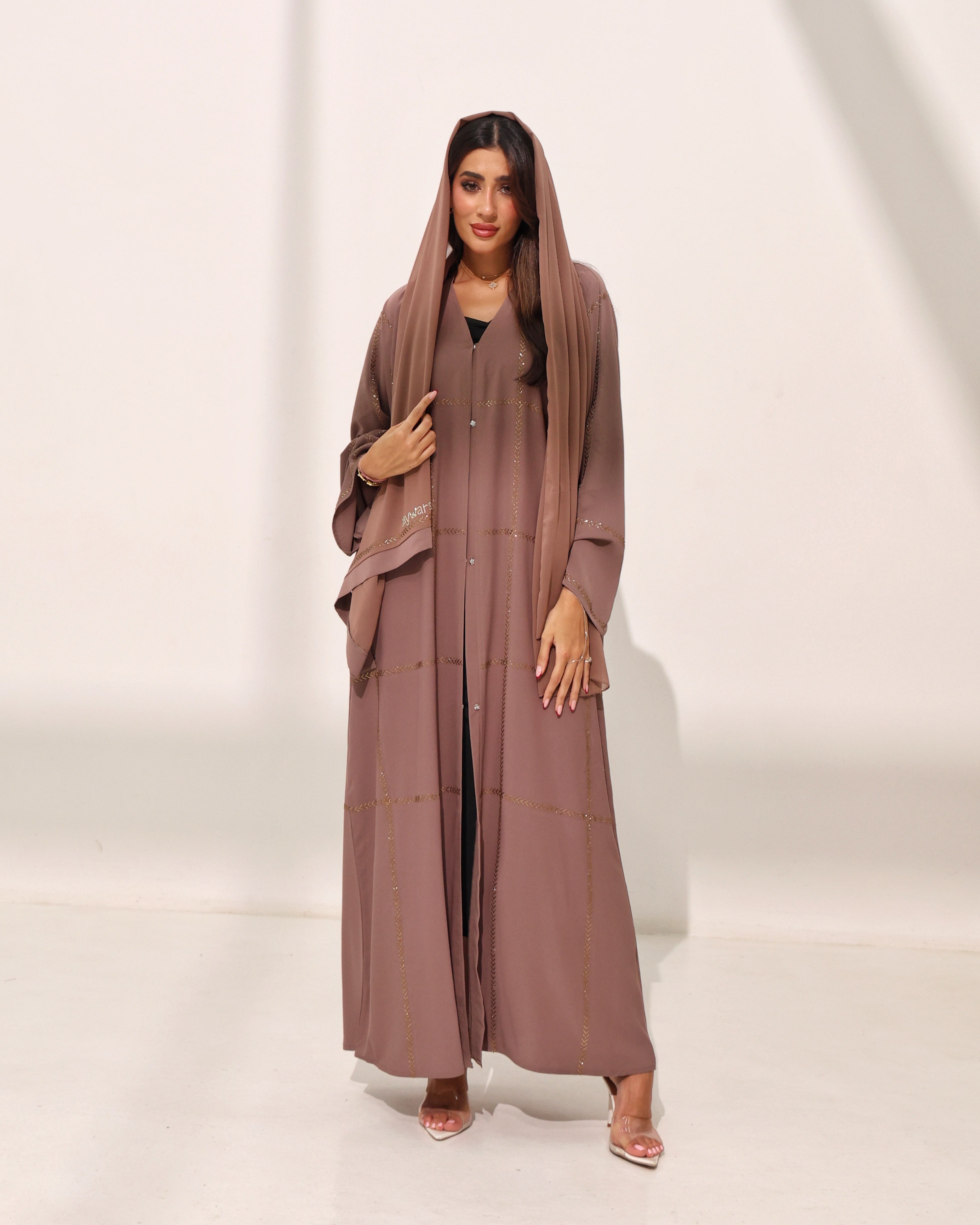 Arzoo Mocha Brown Abaya