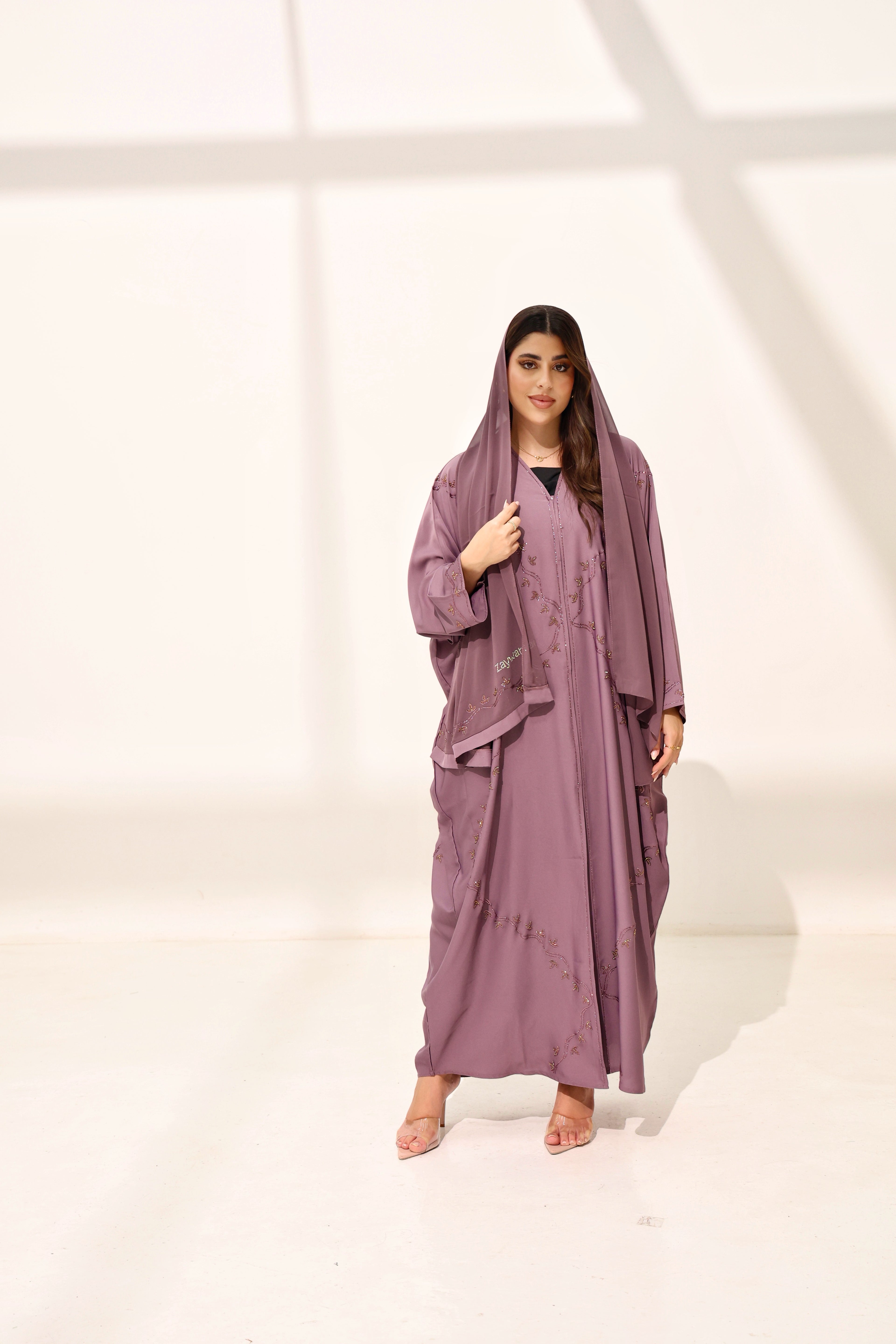 Asma Lilac Farasha Abaya