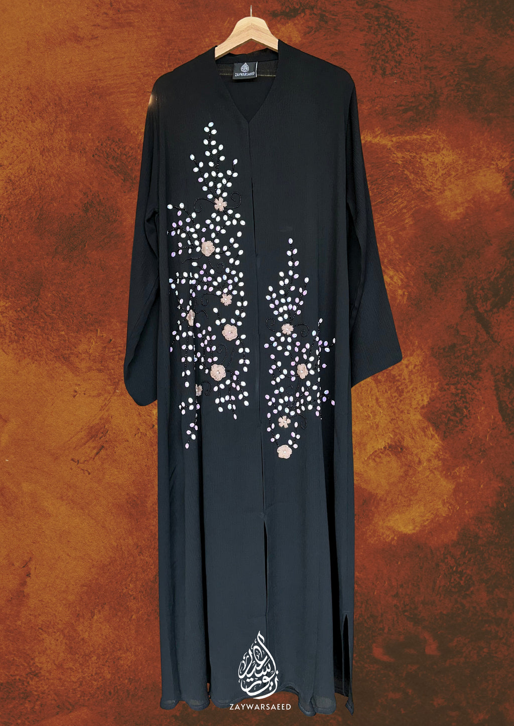 Azmeen Black Onyx Blossom Abaya