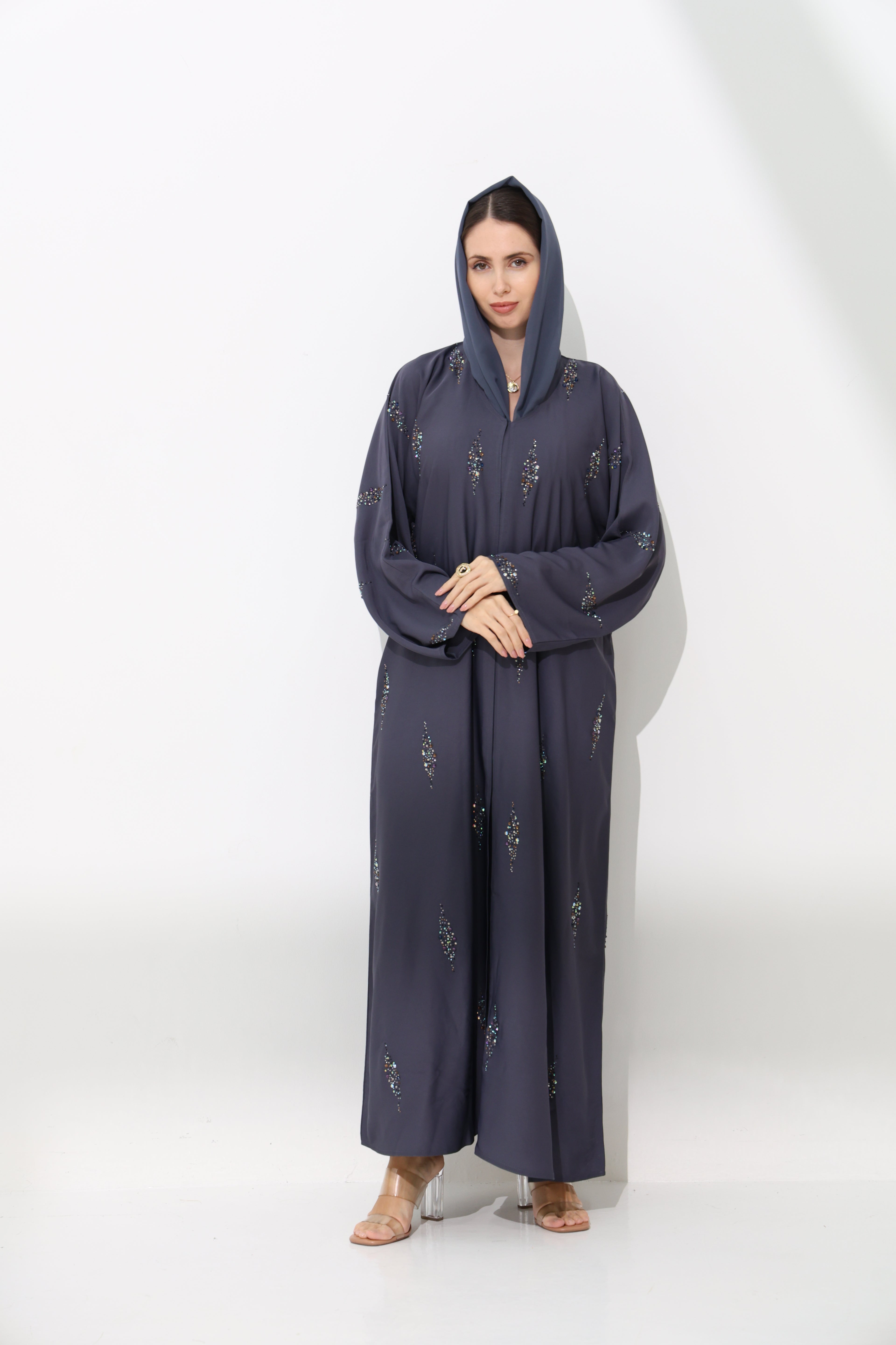 Nashwa Dark Grey Abaya