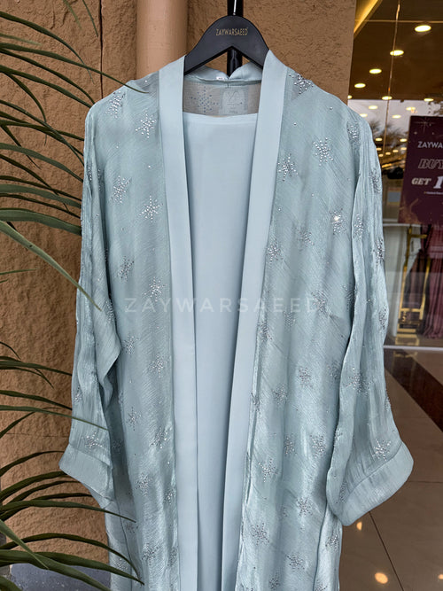 AYRA ICE BLUE CARDIGAN ABAYA
