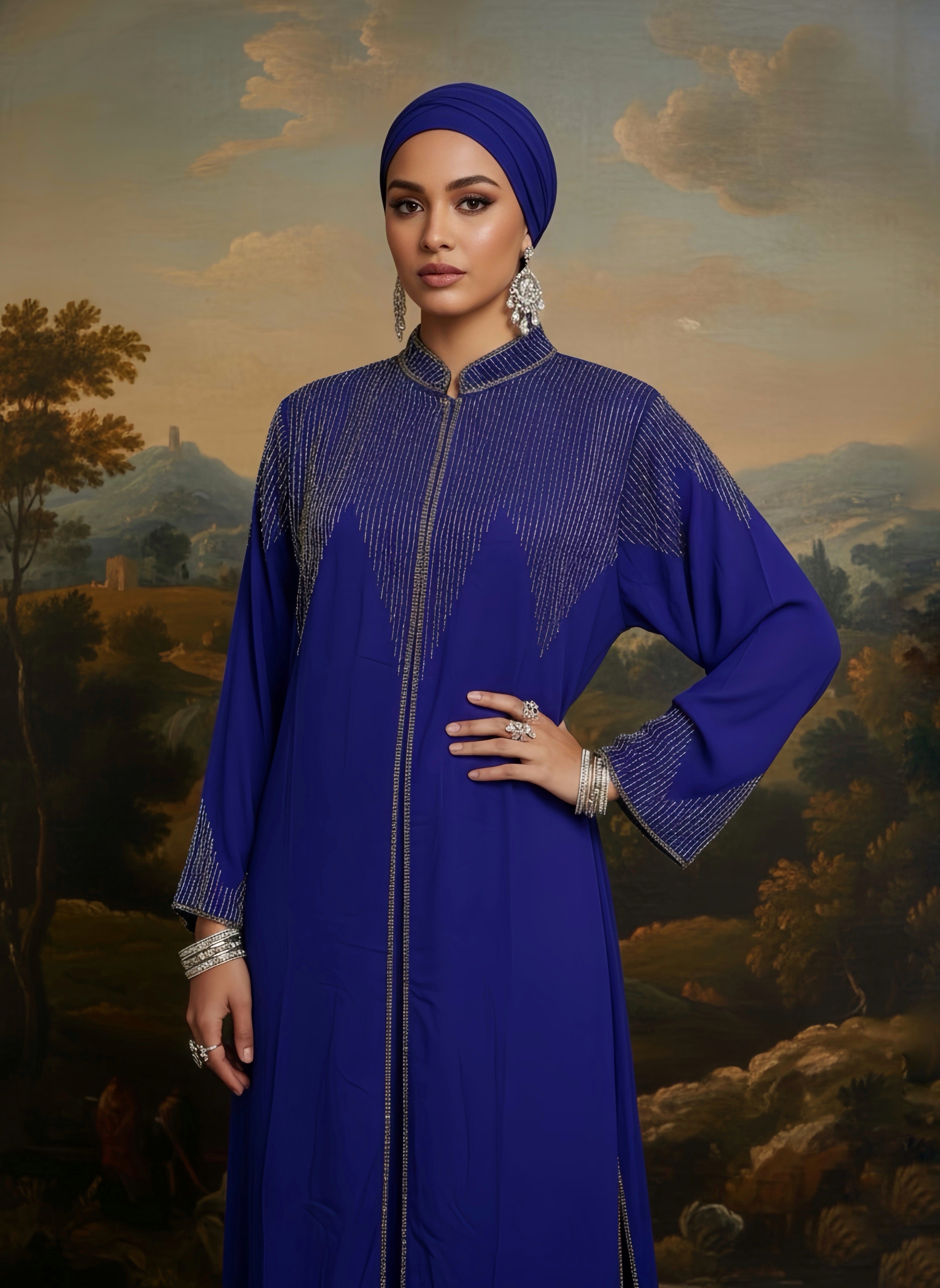 Malika Overcoat Hand Beaded Abaya (MA-A)
