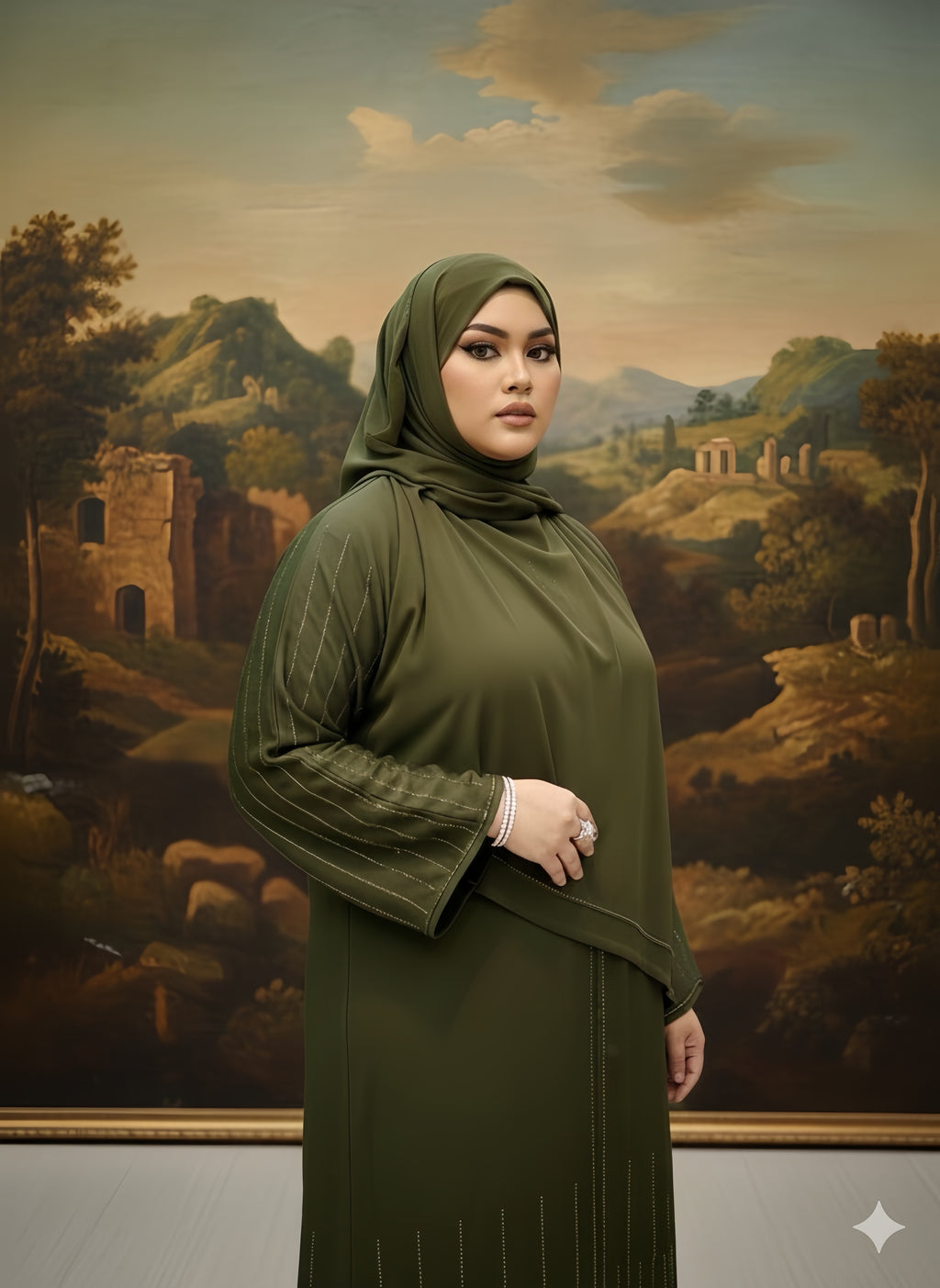 Aurora Olive Abaya