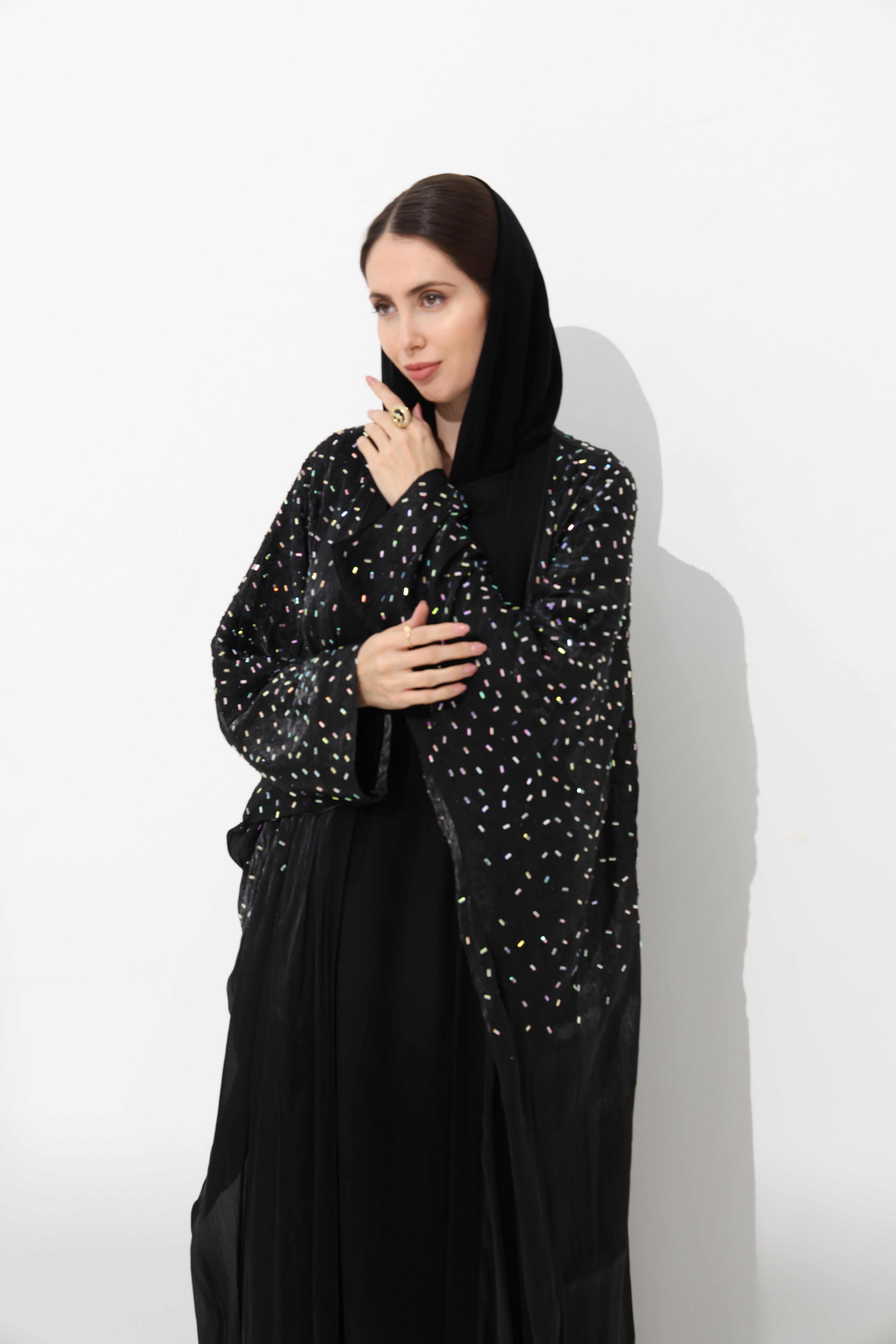 Aleeza Obsidian Cardigan Abaya