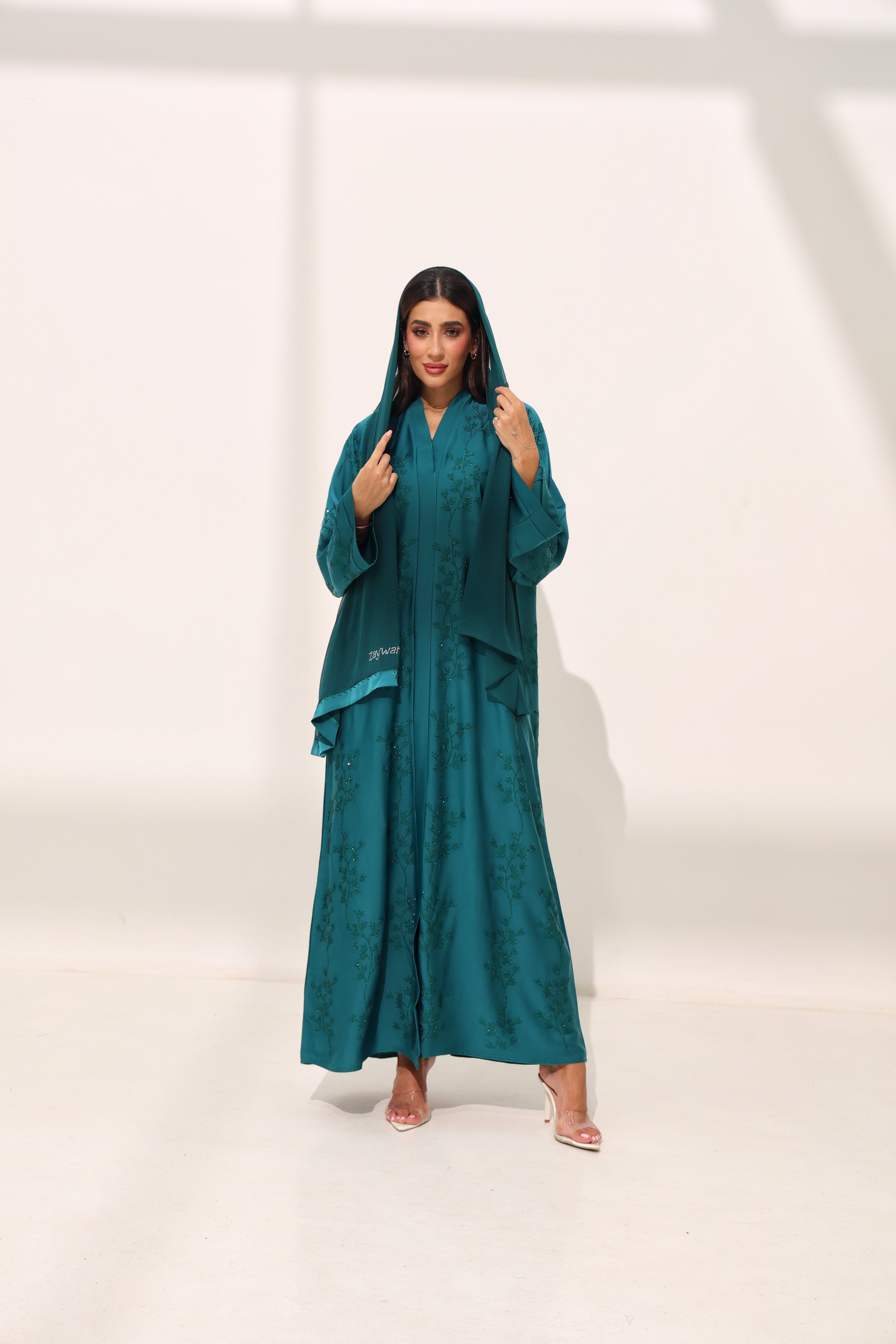 Mehreen Deep Teal Abaya