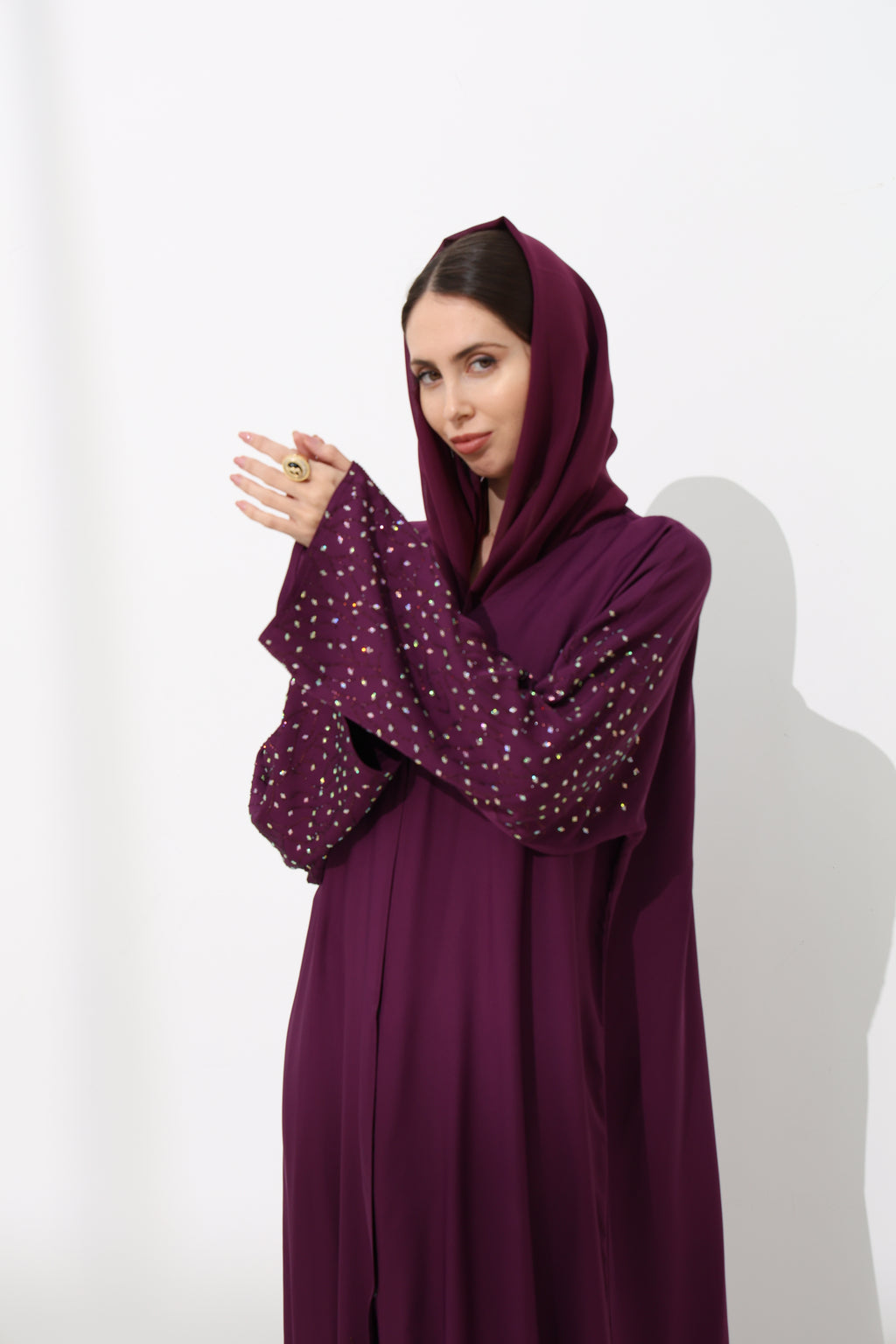 Afreen Dark Purple Abaya