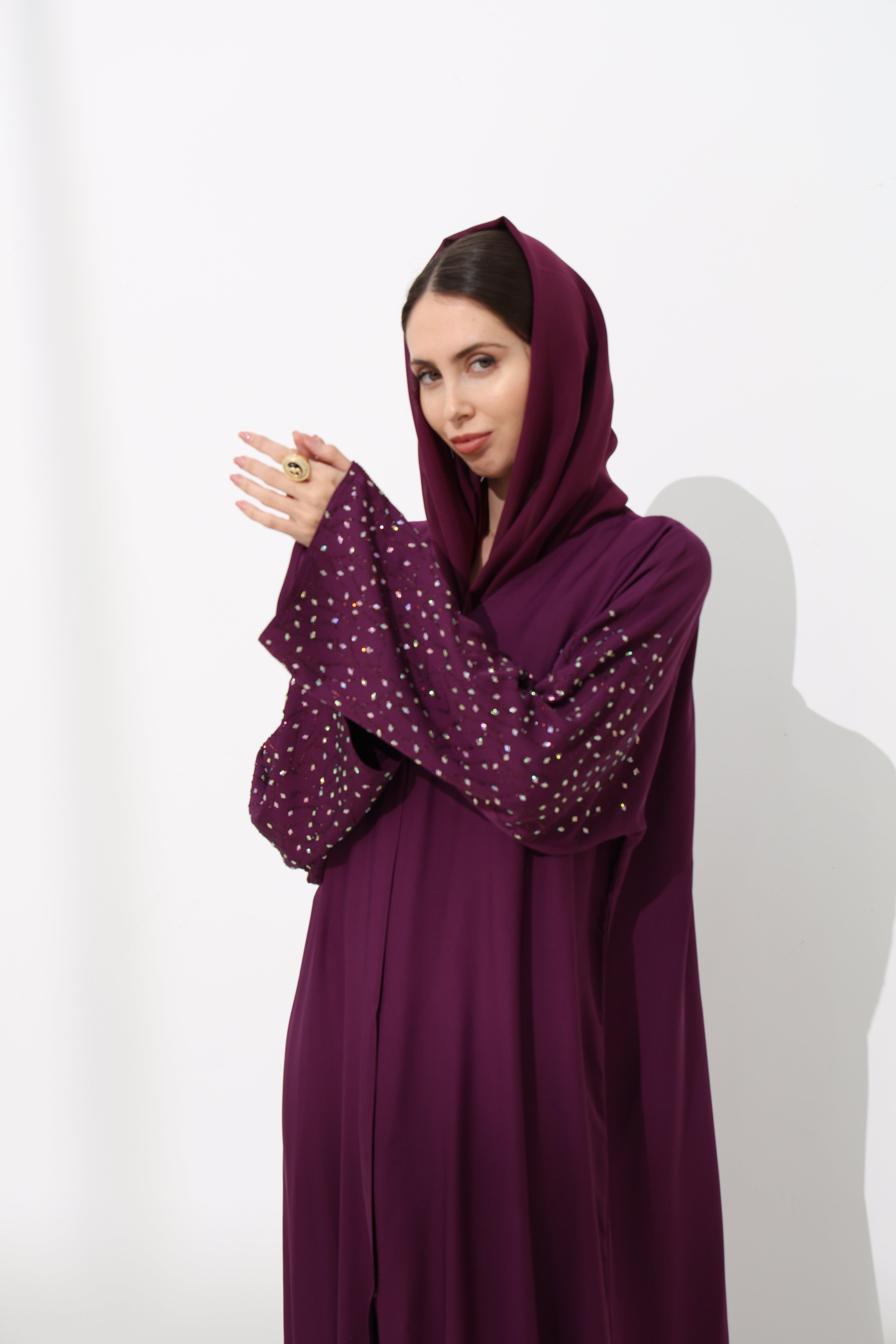Afreen Dark Purple Abaya