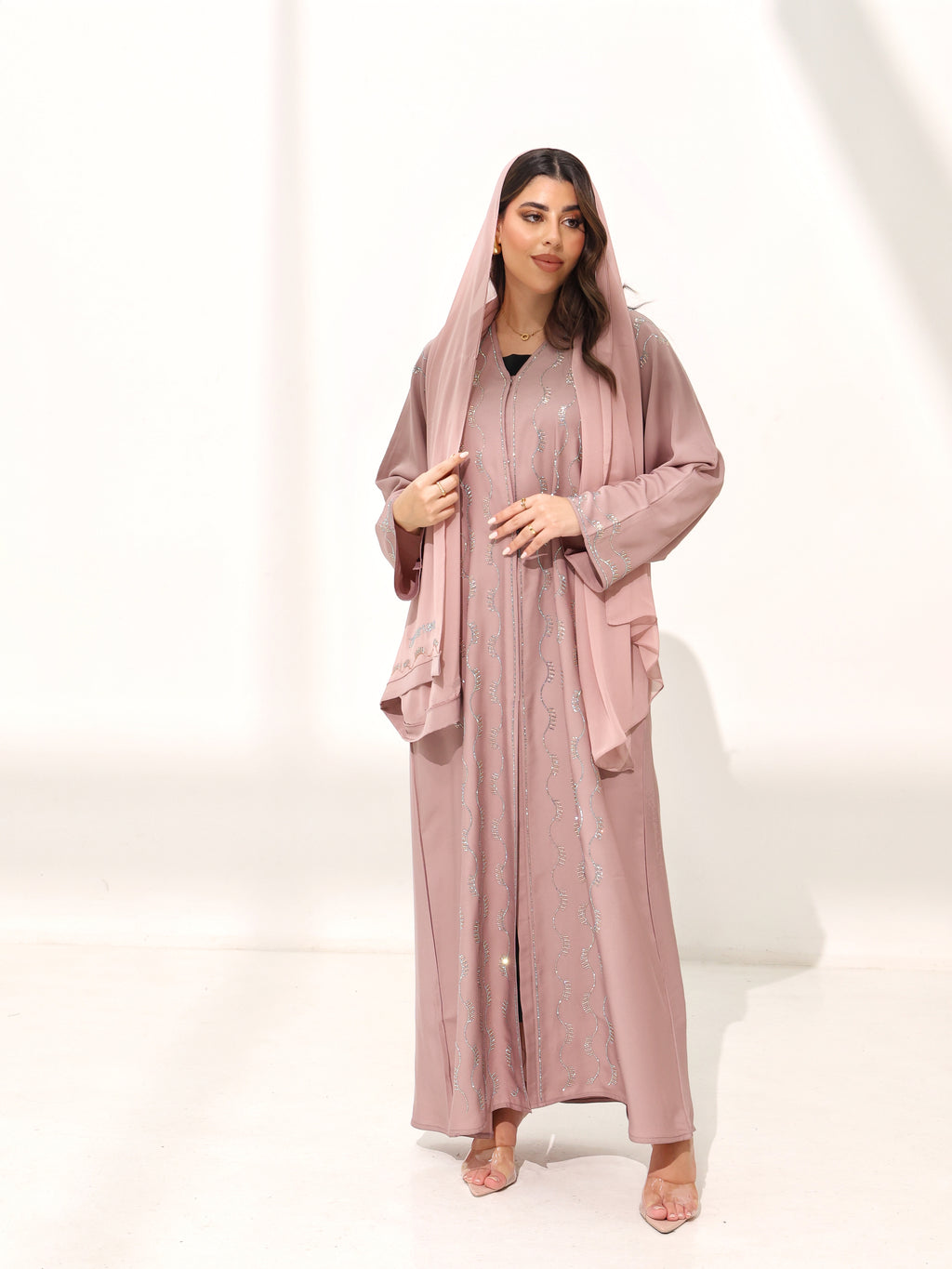 Safa Dusty Rose Abaya