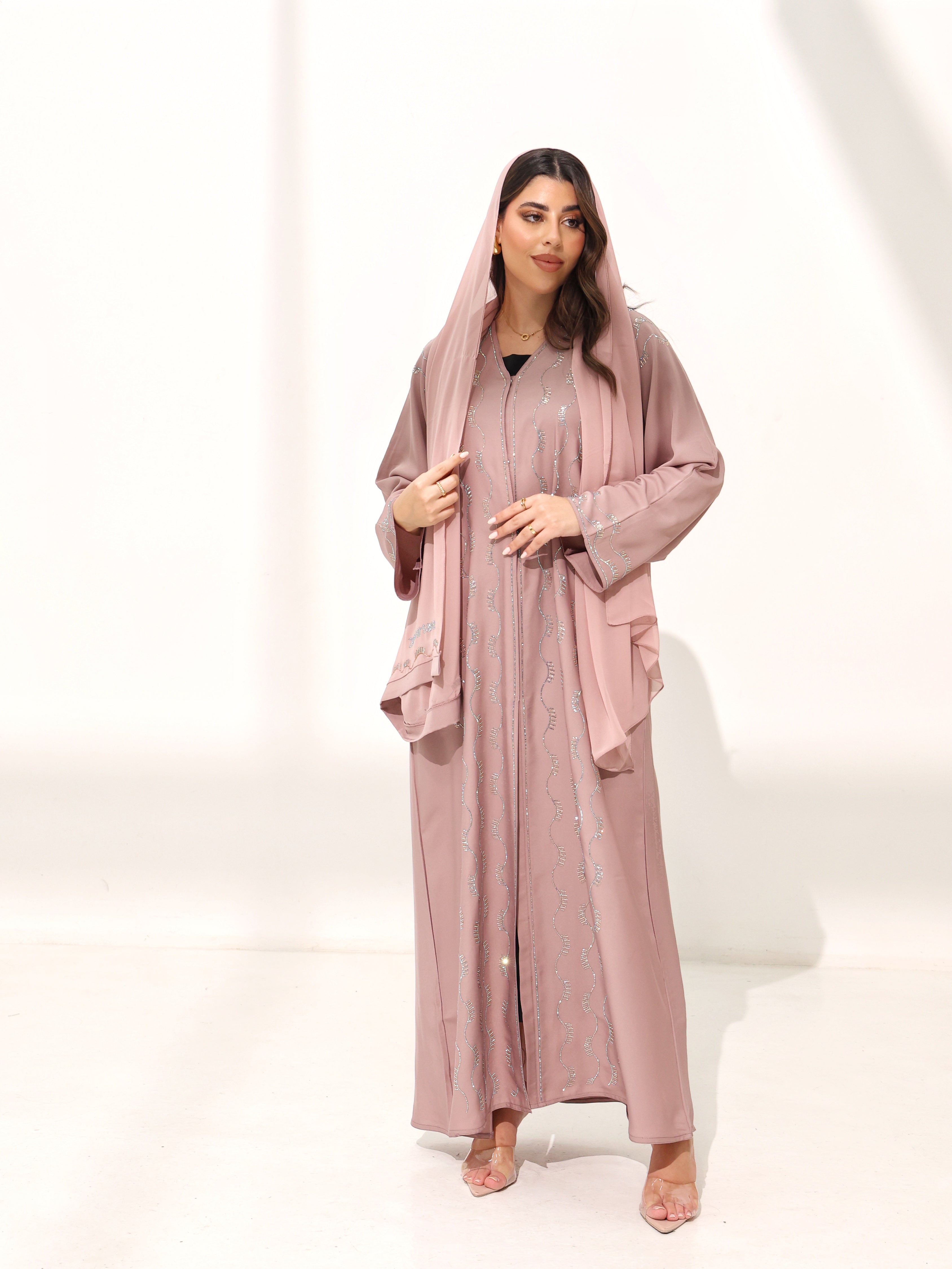 Safa Dusty Rose Abaya