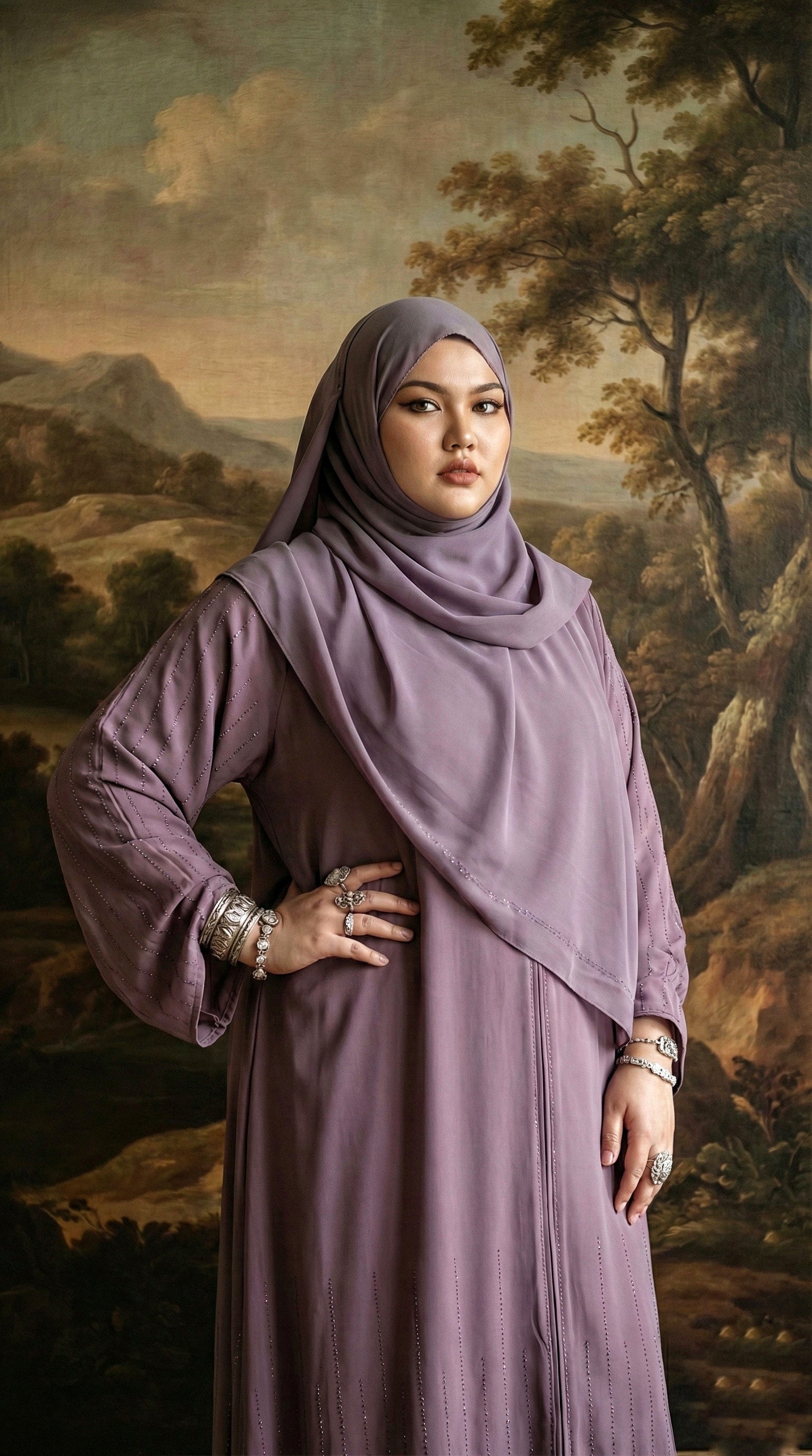 Aurora Lilac Abaya