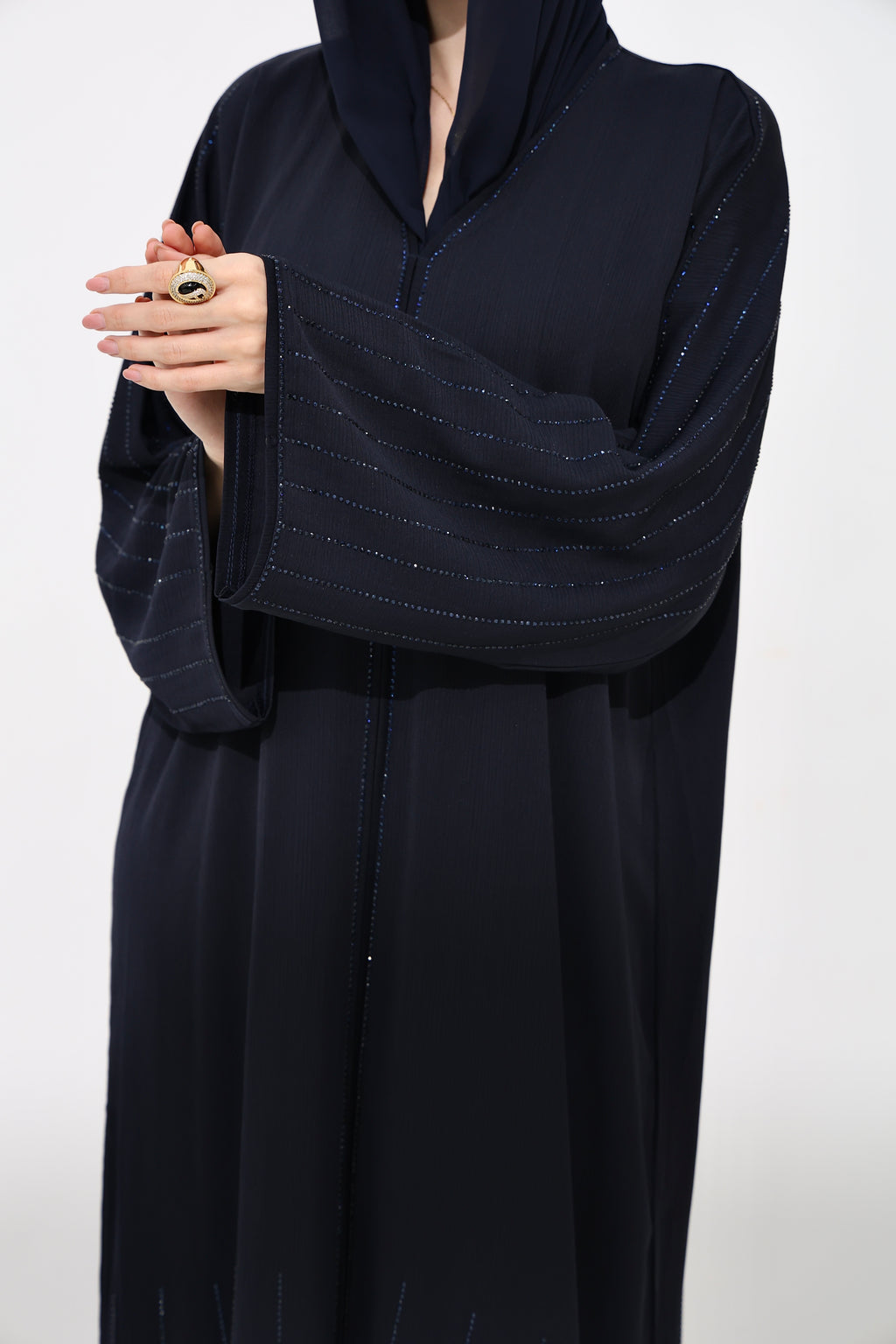 Aurora Dark Blue Abaya
