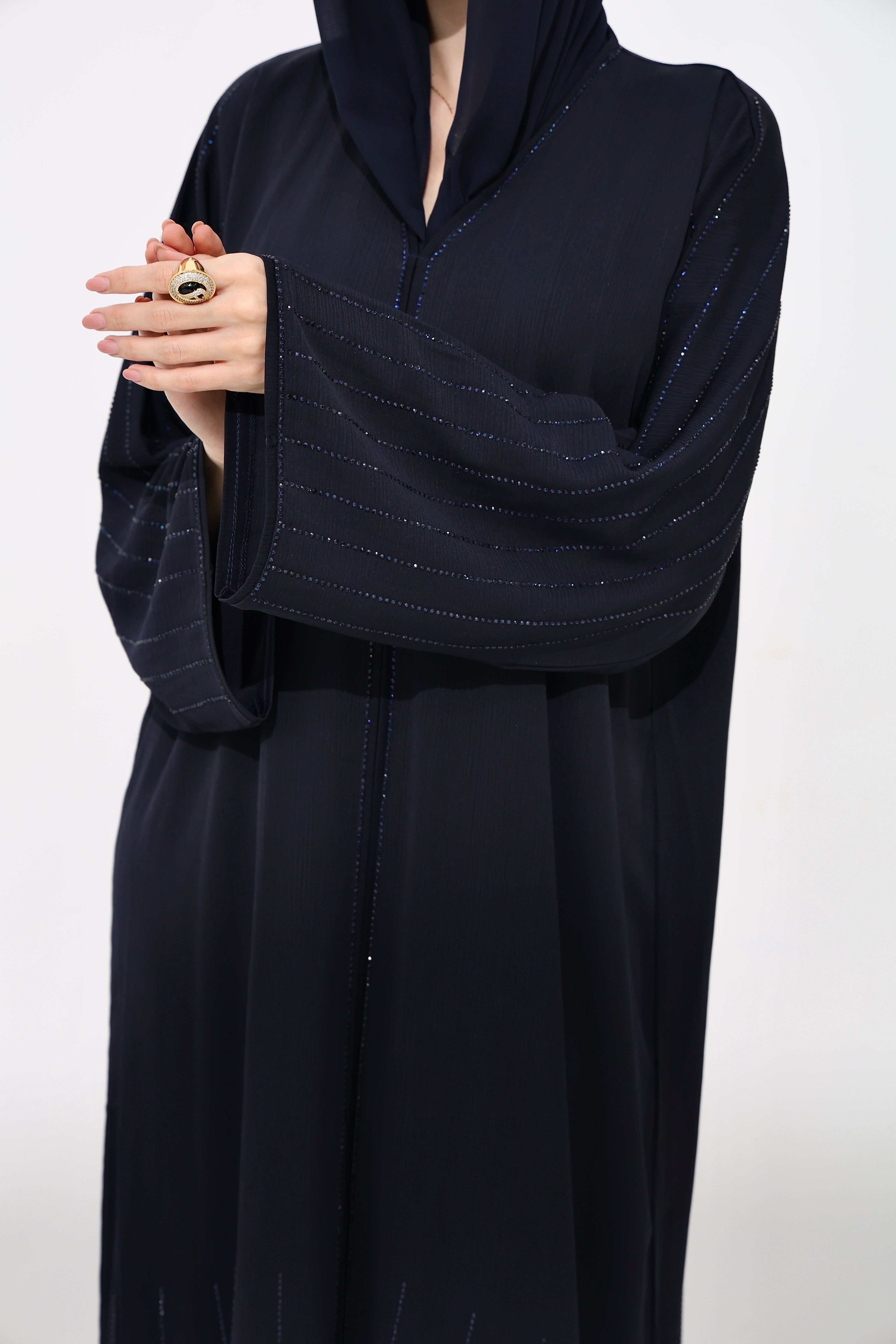 Aurora Dark Blue Abaya