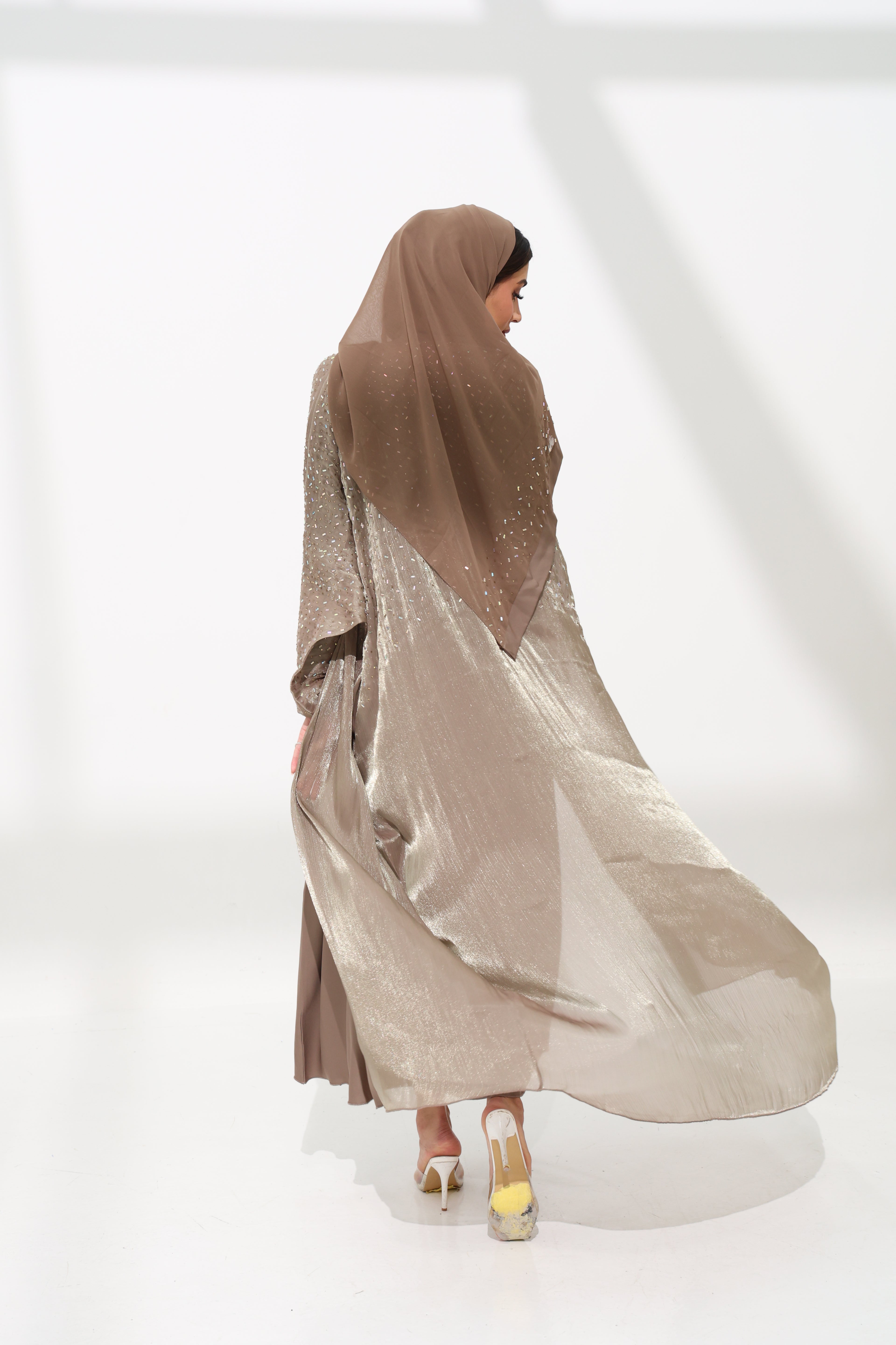 Aleeza Brown Cardigan Abaya