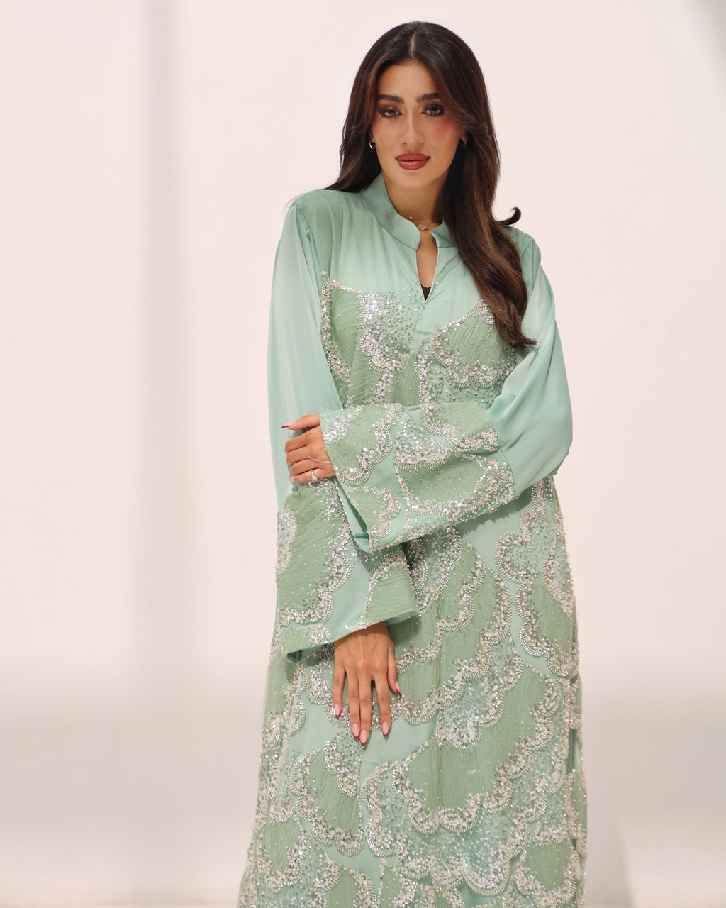 Zareen Luxe - Jade Reverie Luxury Dress