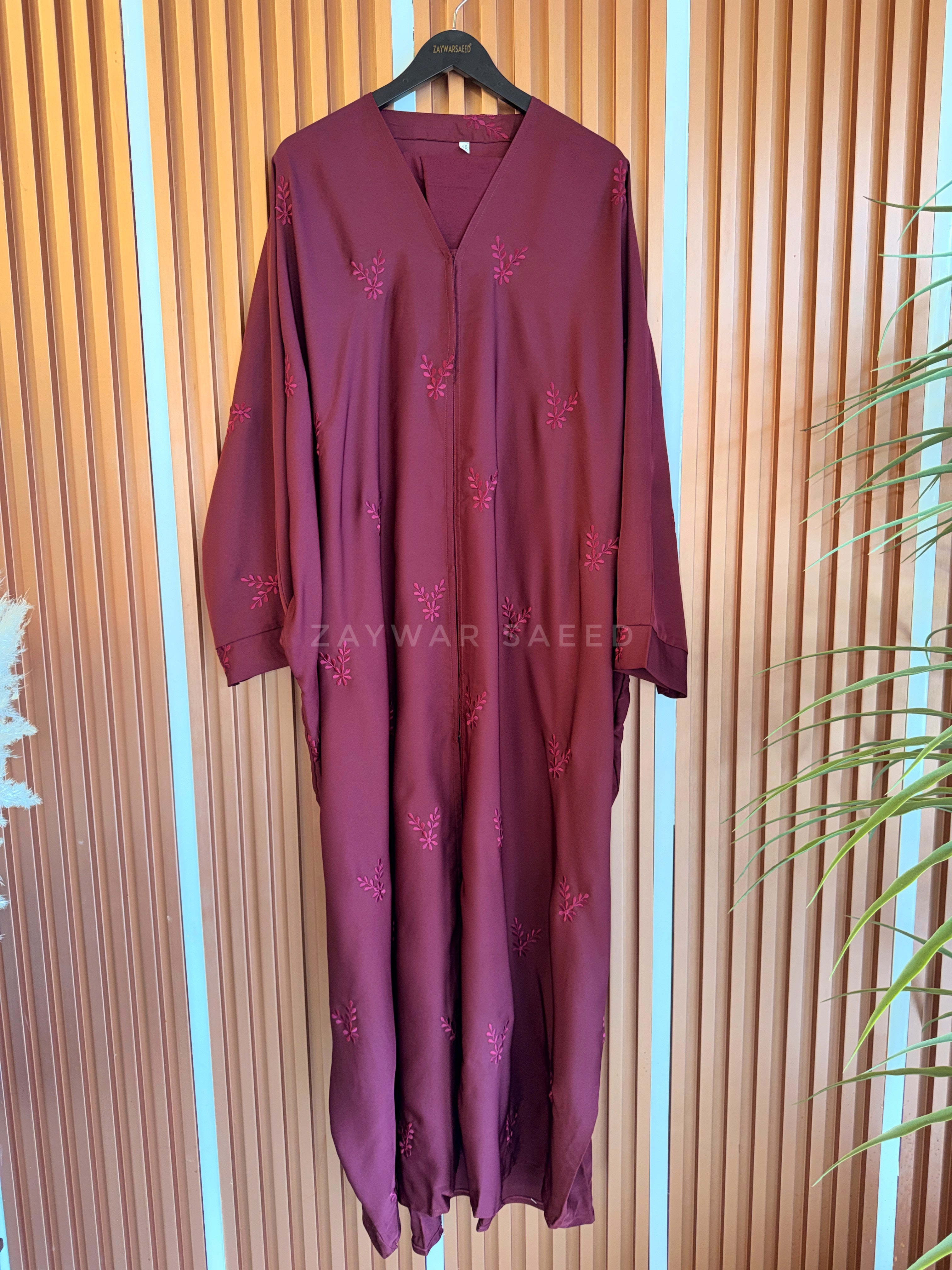 Yasmeen Burgandy Farasha Abaya