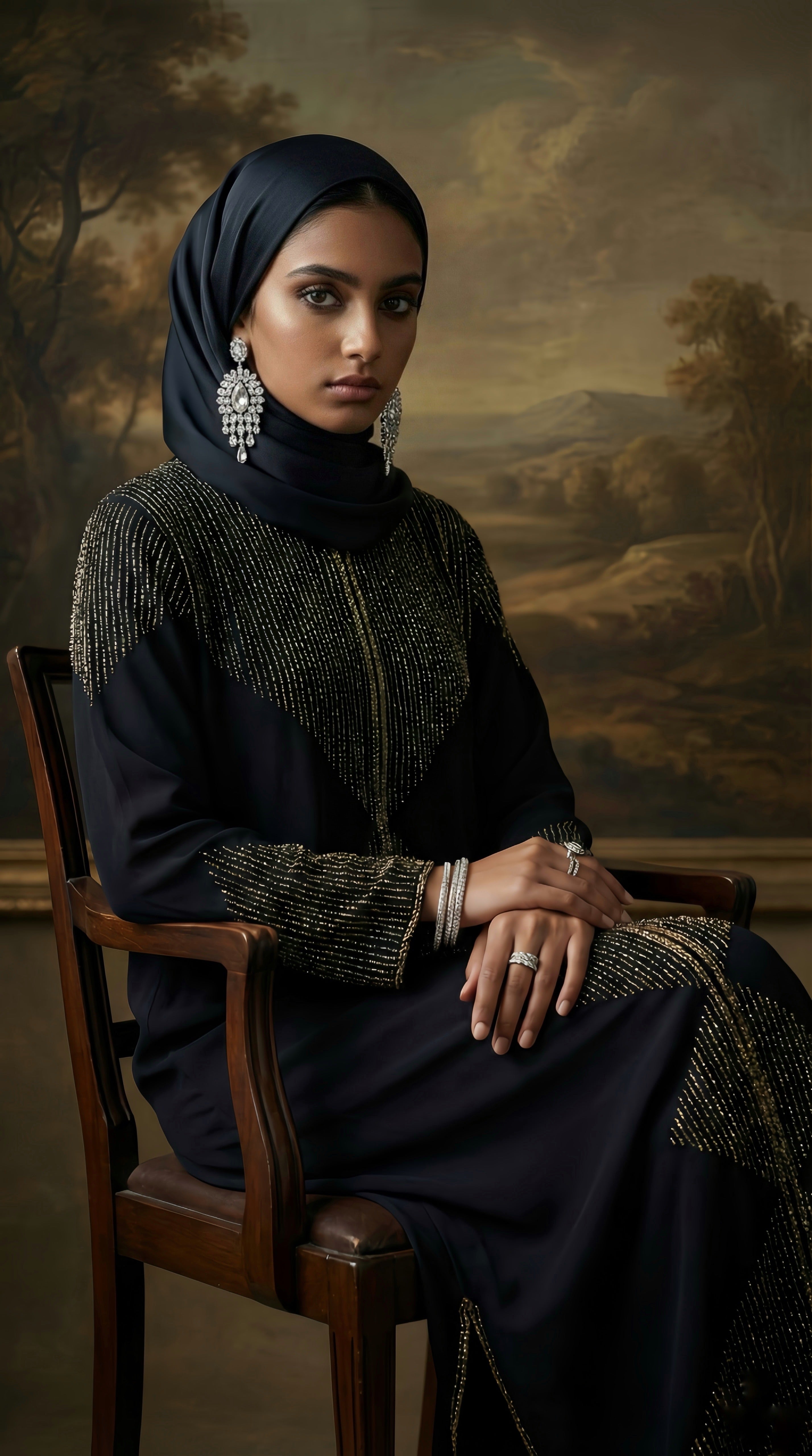 Malika Hand Beaded Overcoat Abaya