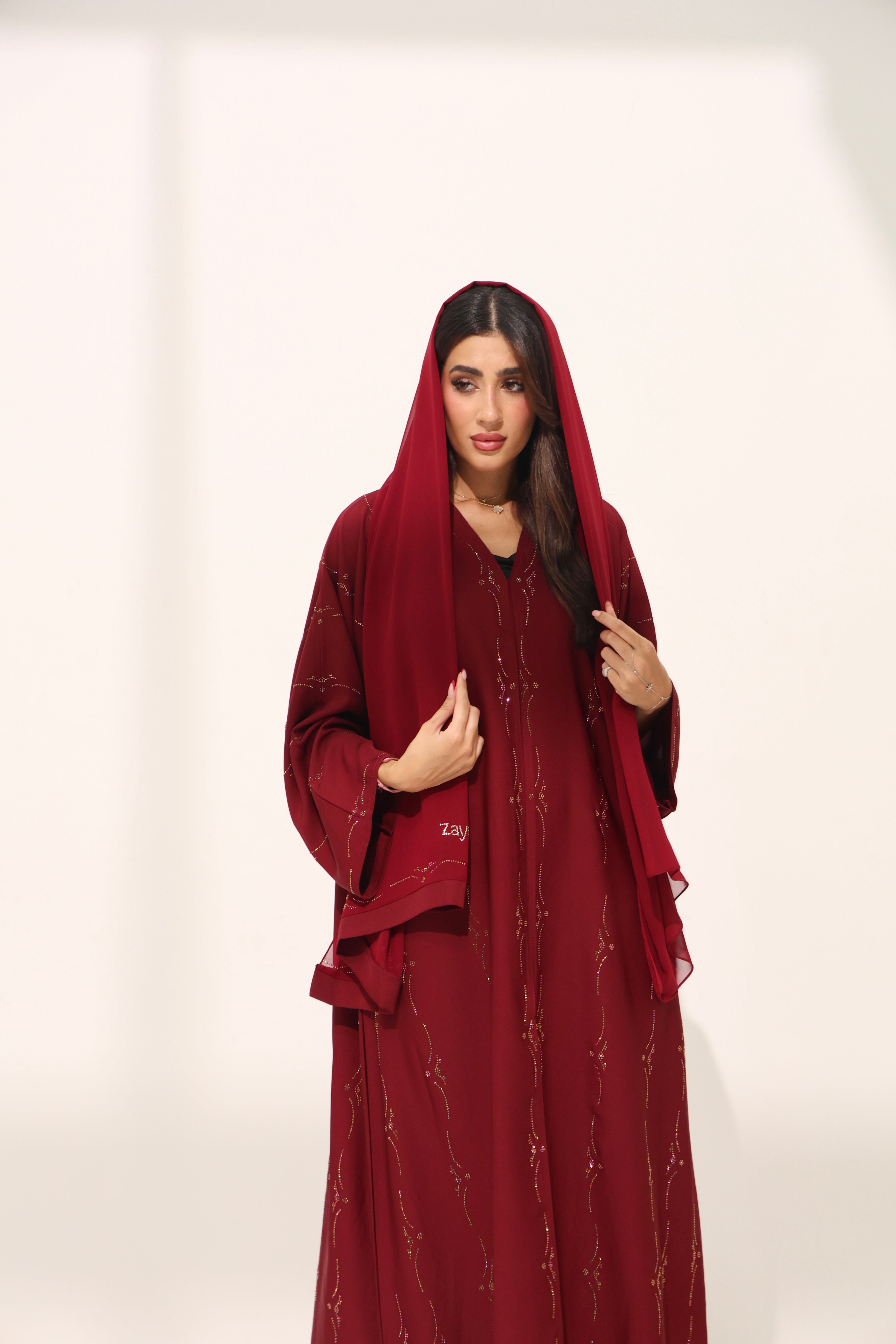 Jameela Maroon Abaya