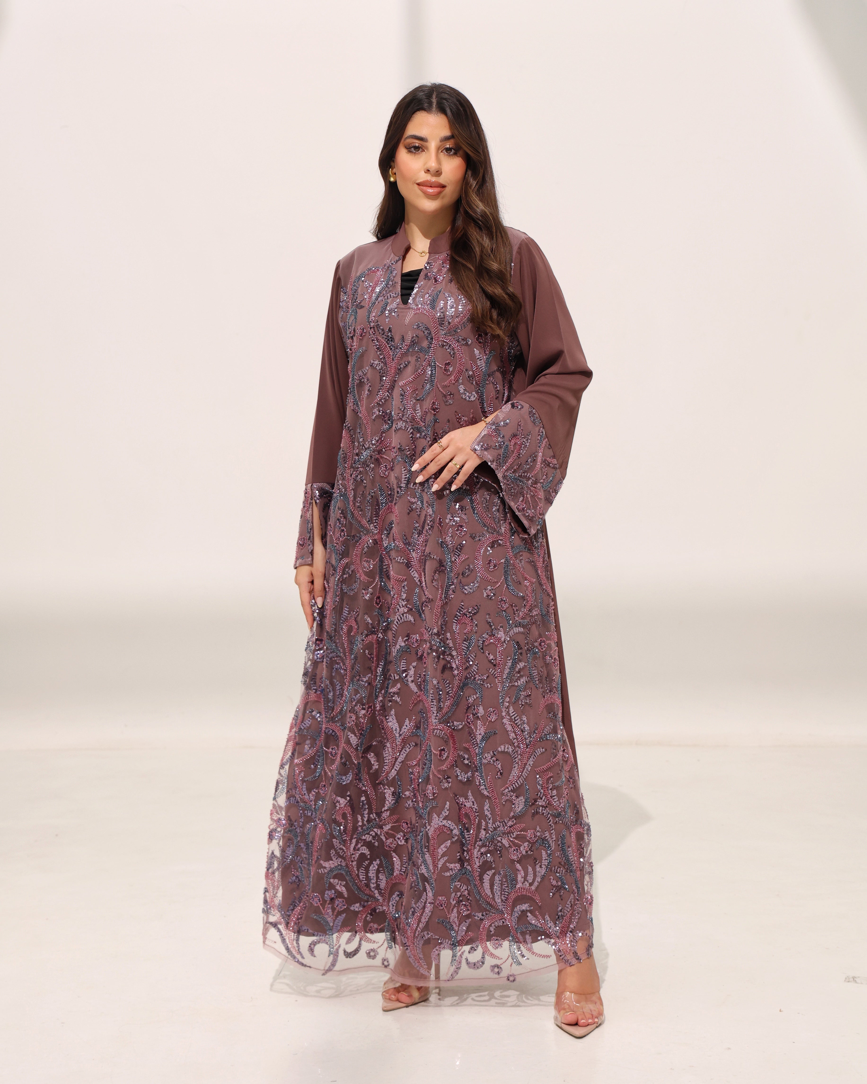 Zareen Luxe – Mauve Serenade Luxury Dress