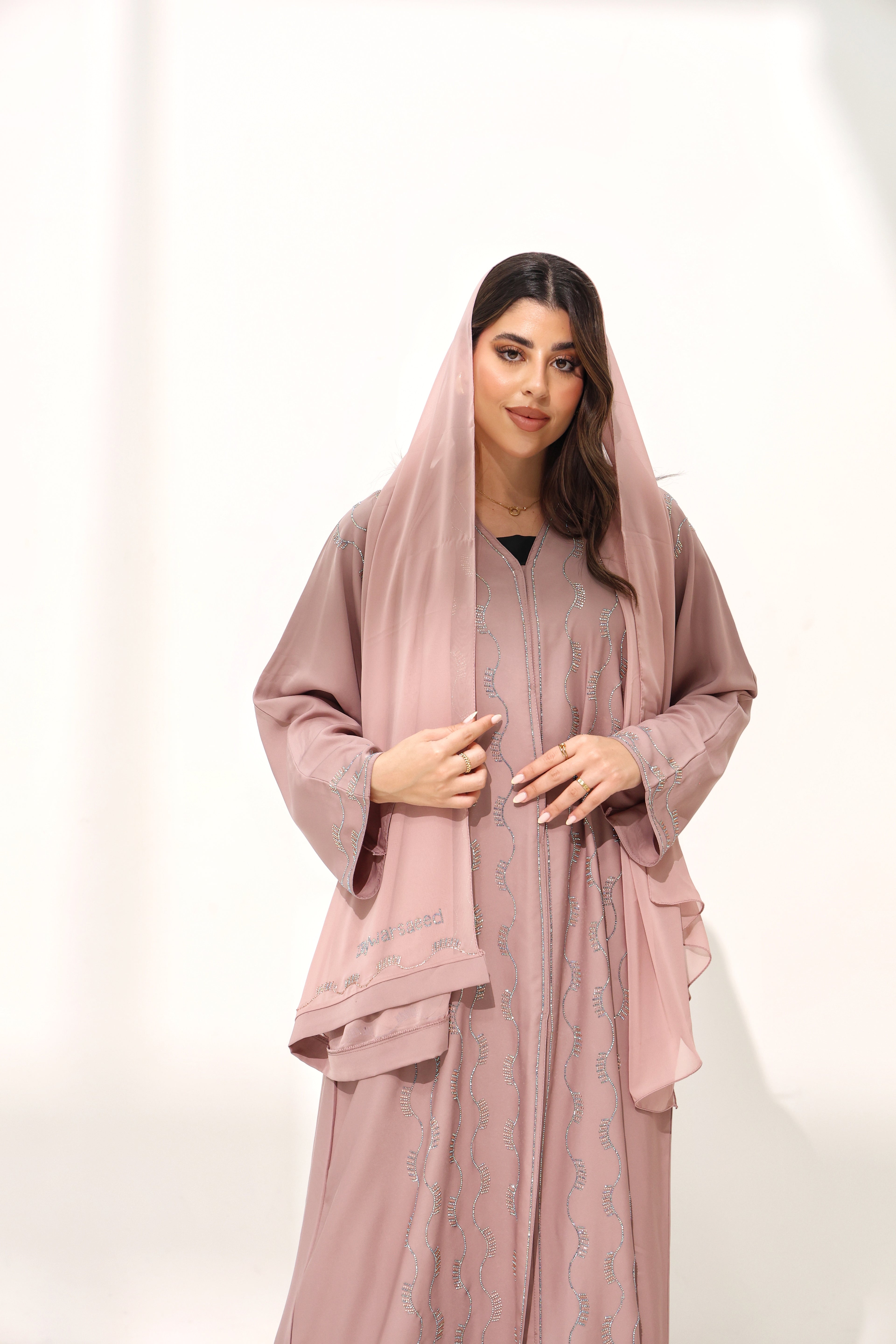 Safa Dusty Rose Abaya