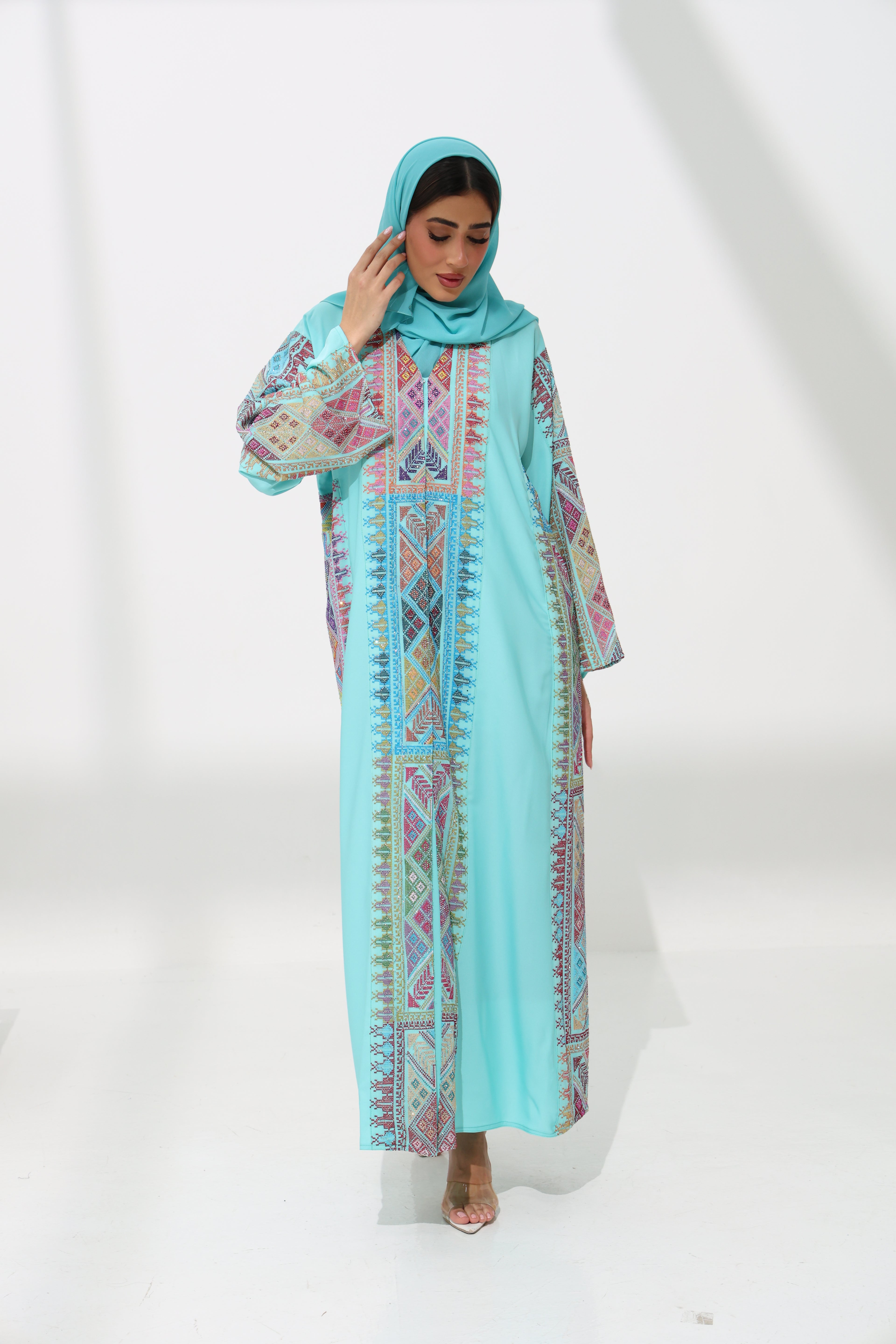 Fahmash Island Blue with rhinestones