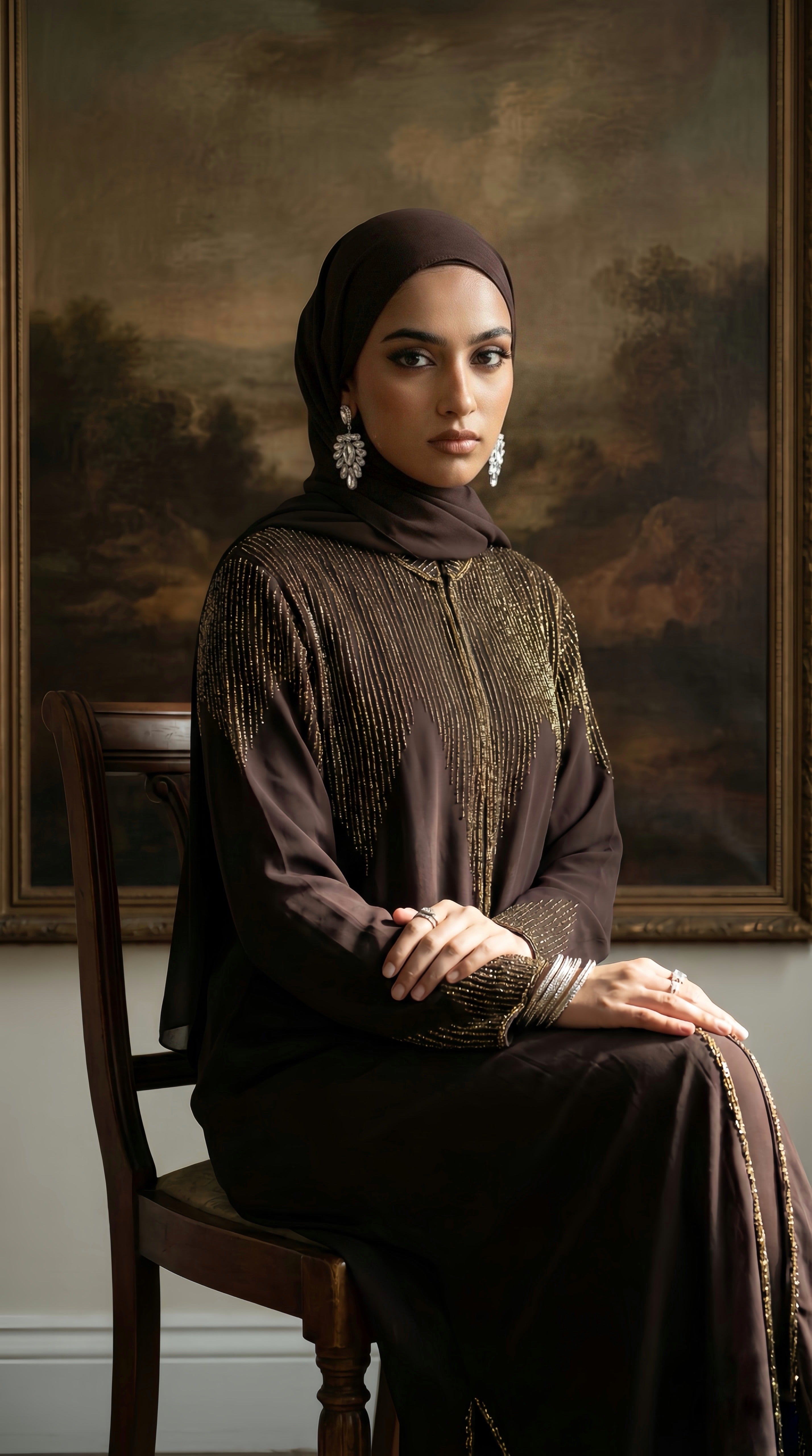 Malika Overcoat Hand Beaded Abaya (MO-E)