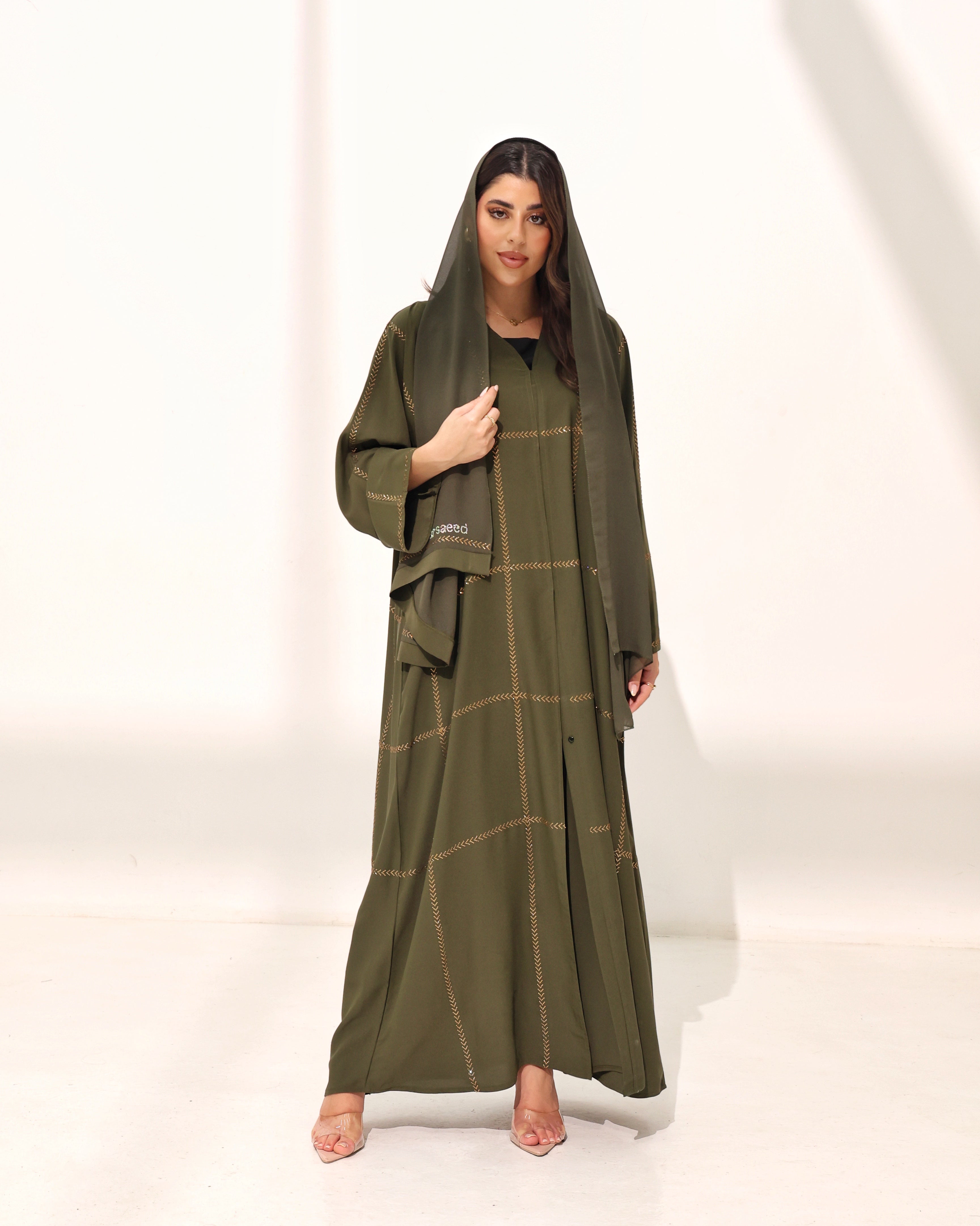 Arzoo Olive Green Abaya