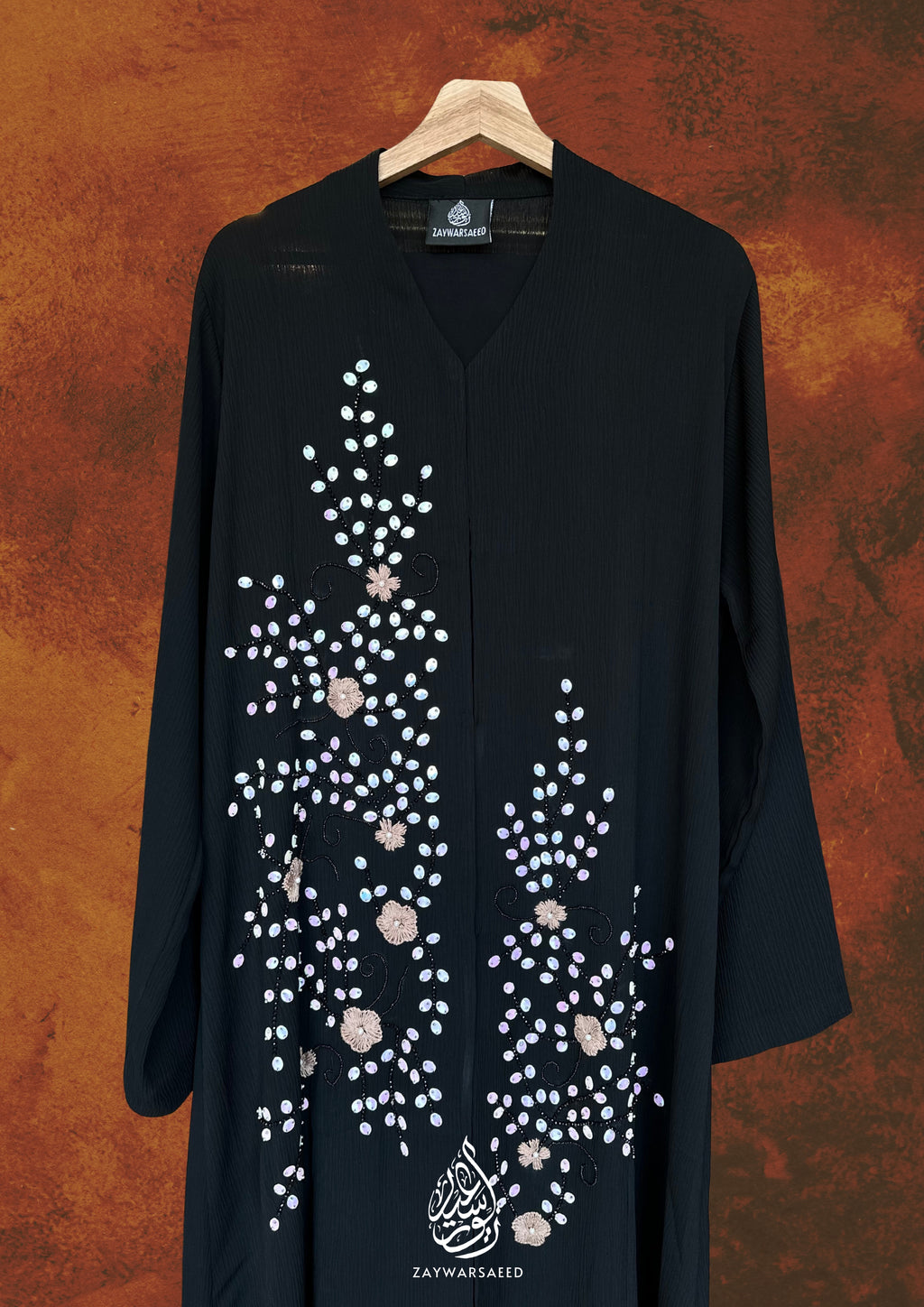Azmeen Black Onyx Blossom Abaya