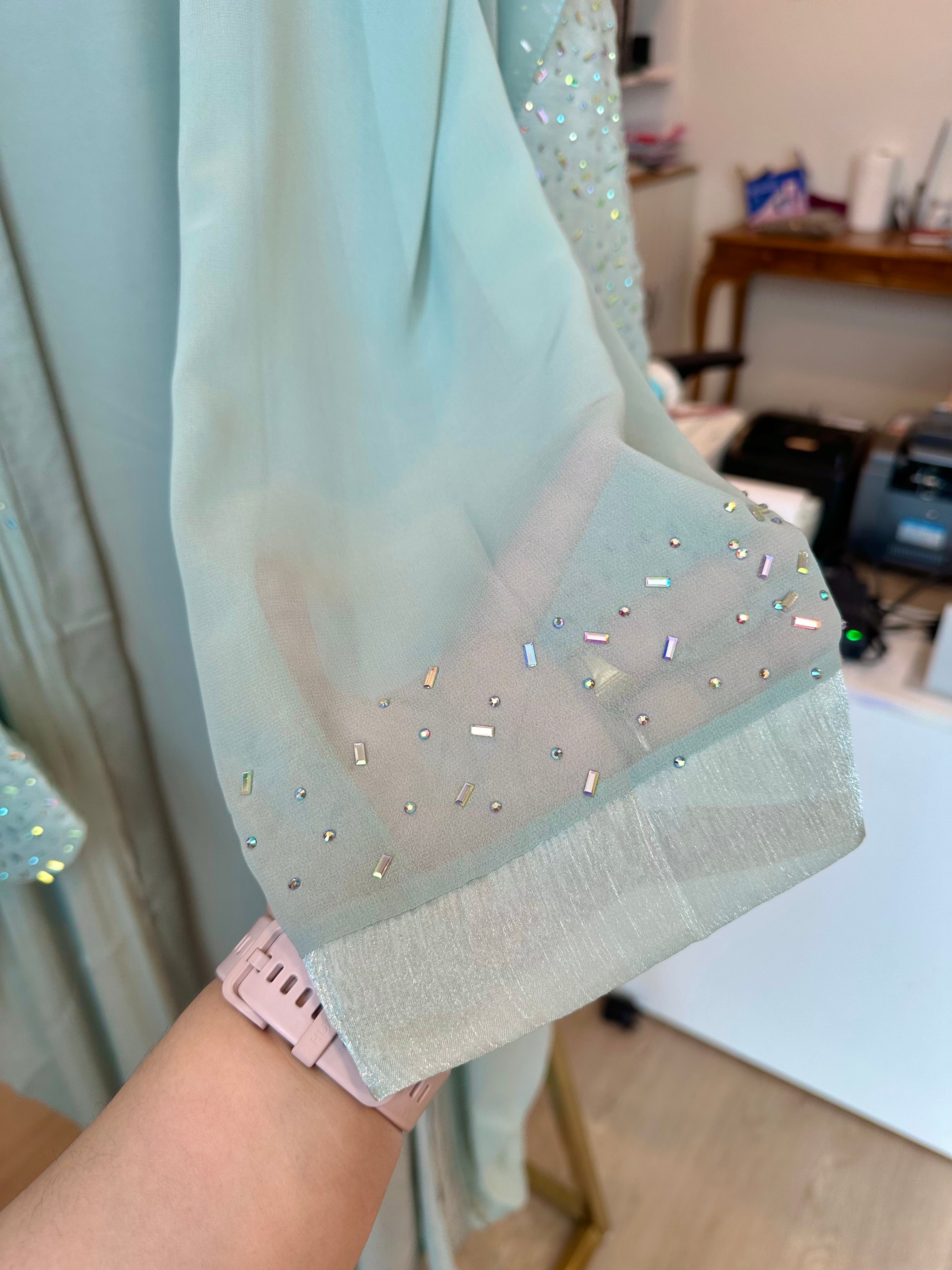 Aleeza Sage green Cardigan Abaya