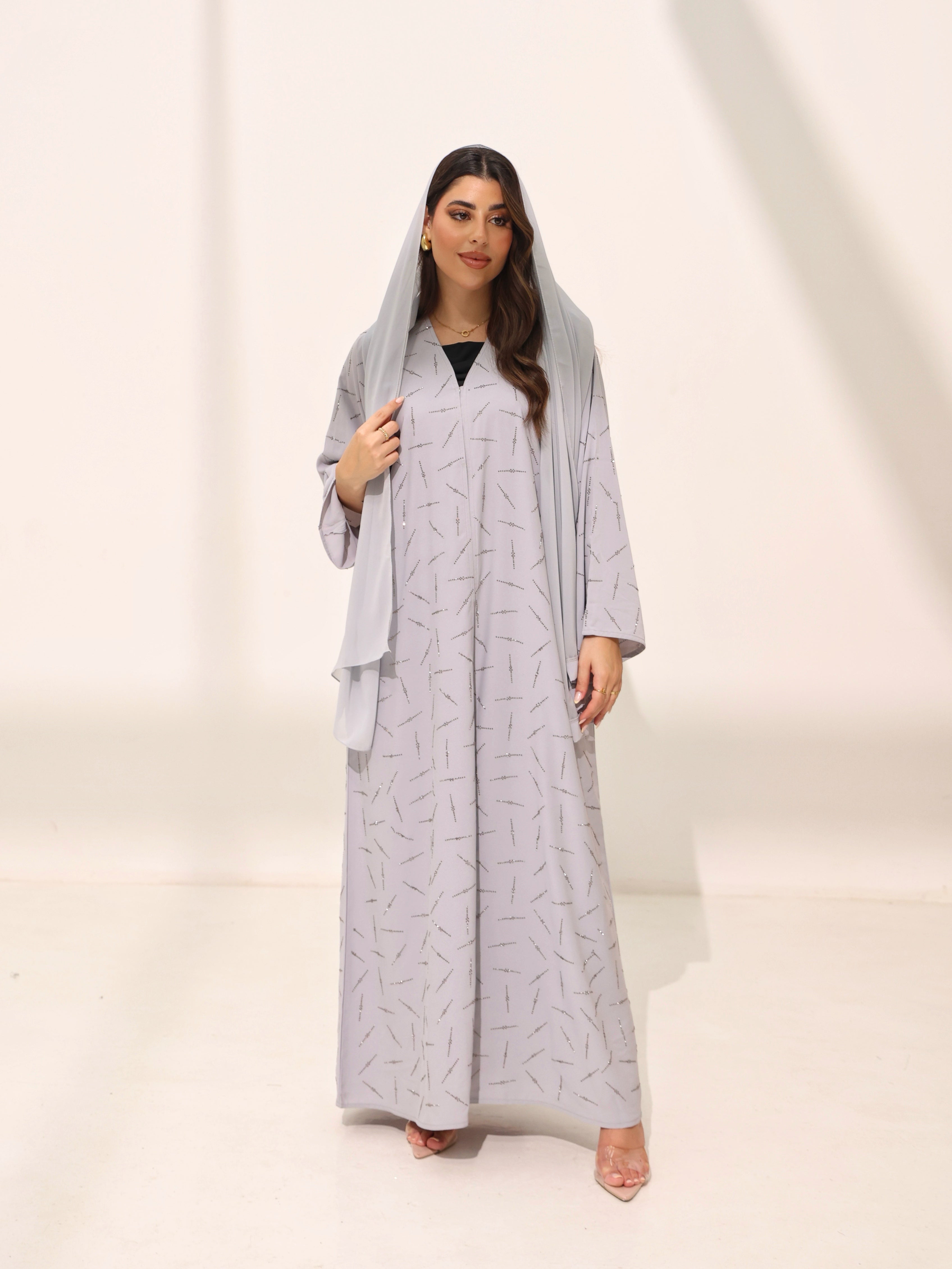Mahara Cloud Grey Abaya