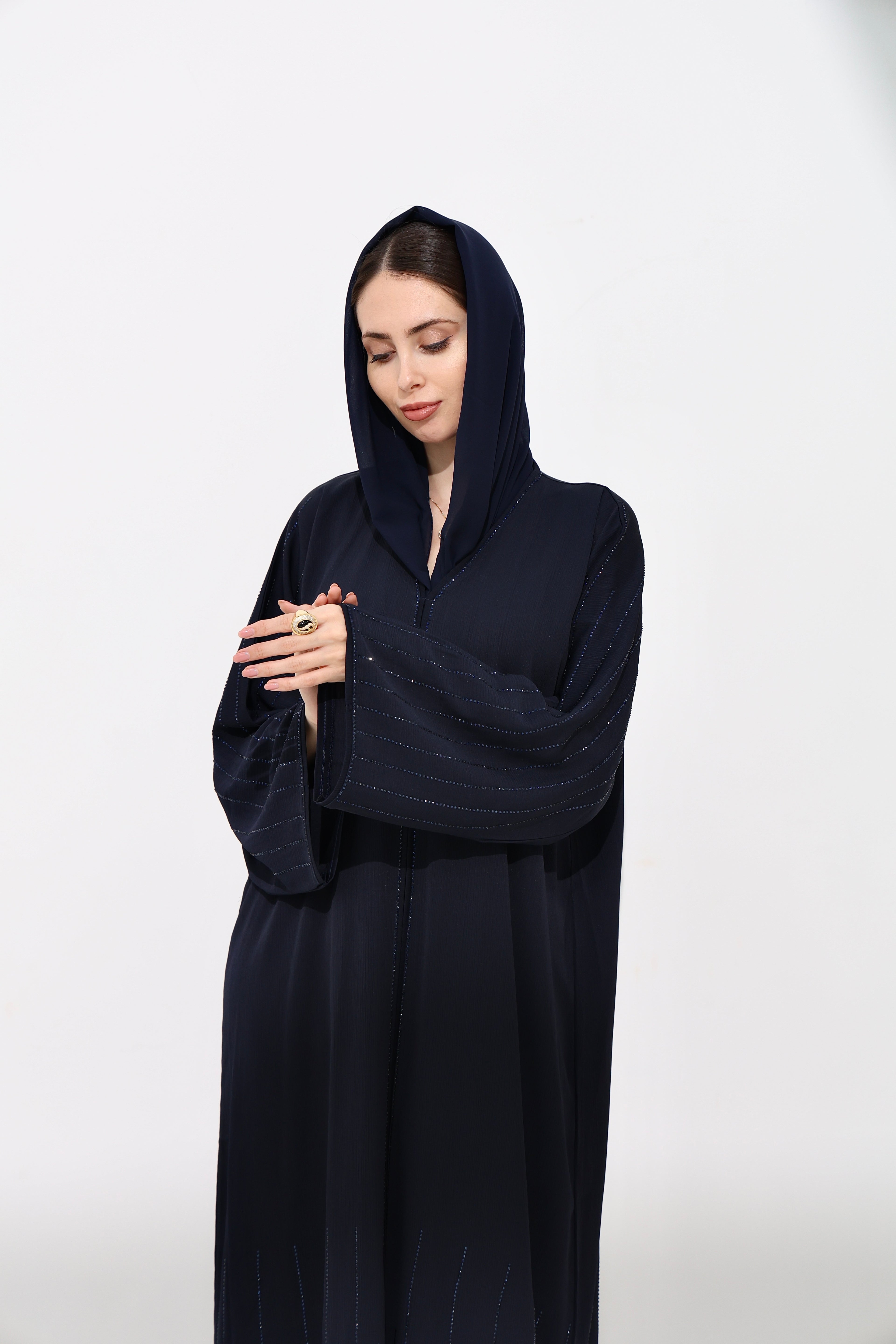 Aurora Dark Blue Abaya