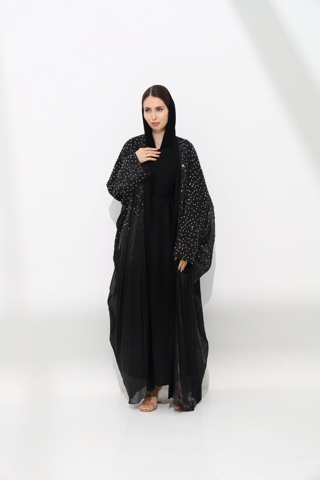 Aleeza Obsidian Cardigan Abaya
