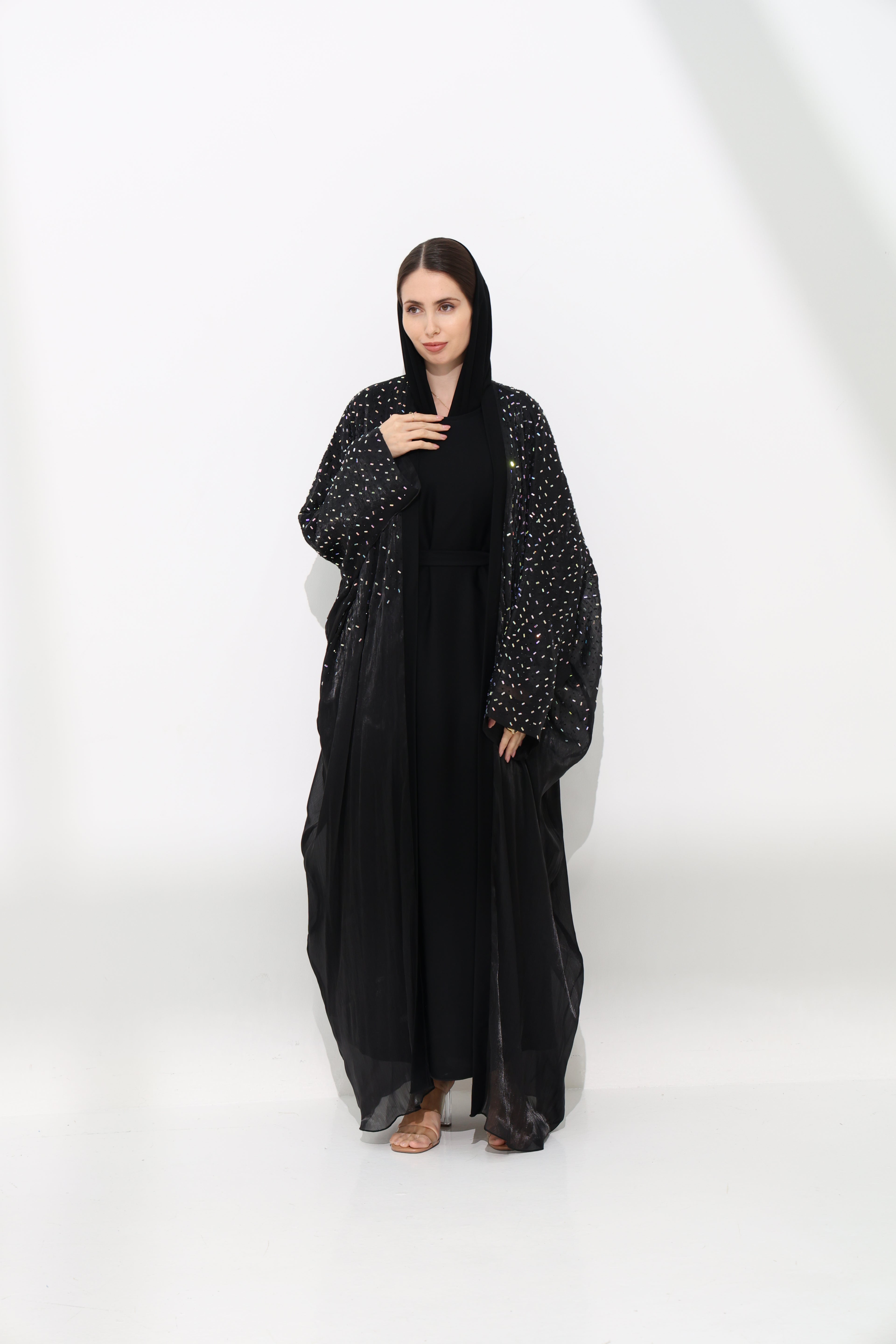 Aleeza Obsidian Cardigan Abaya