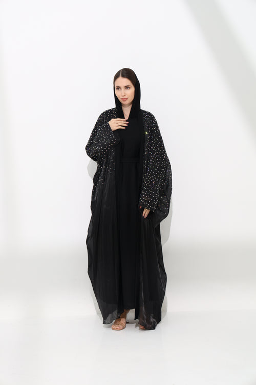 Aleeza Obsidian Cardigan Abaya