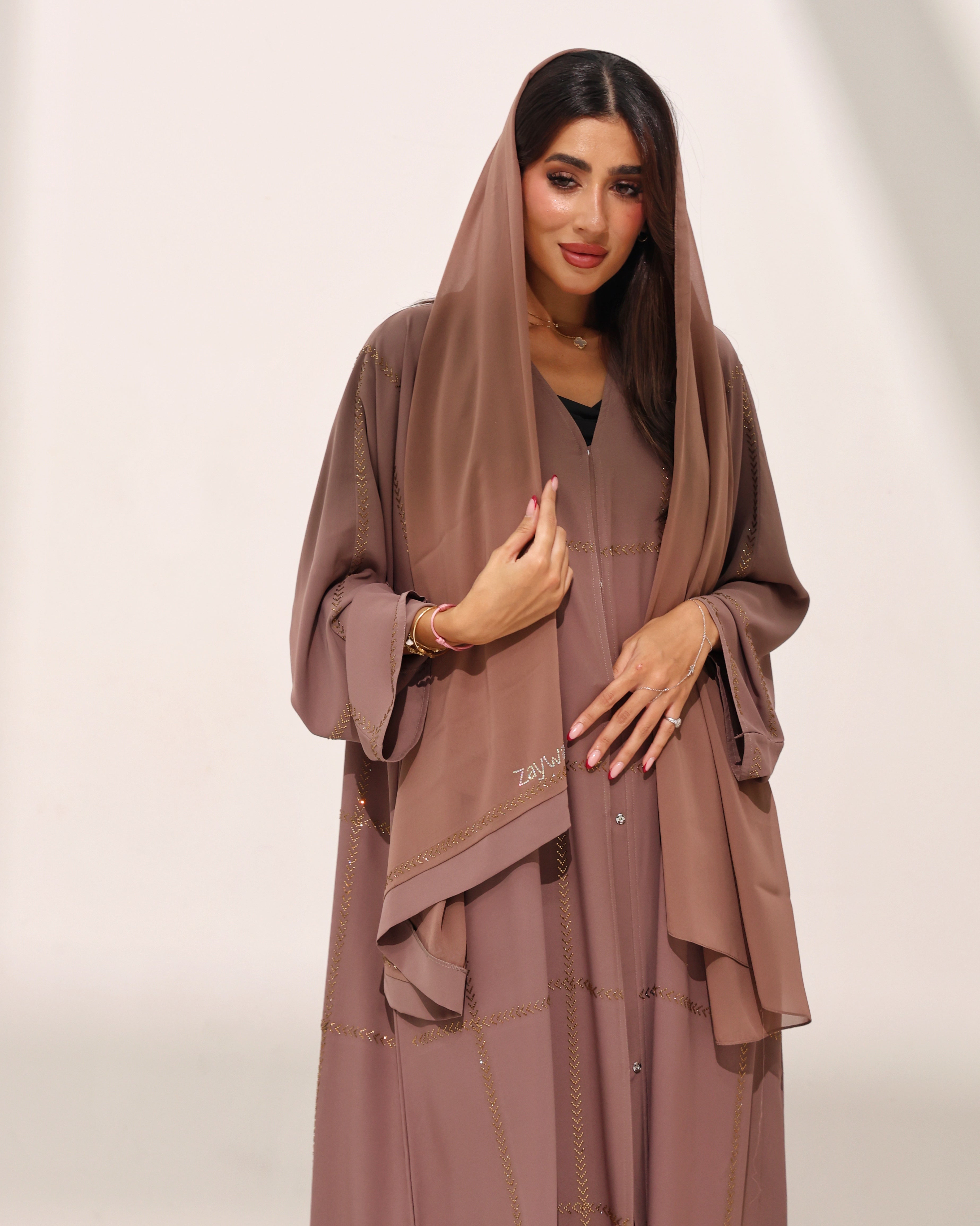 Arzoo Mocha Brown Abaya