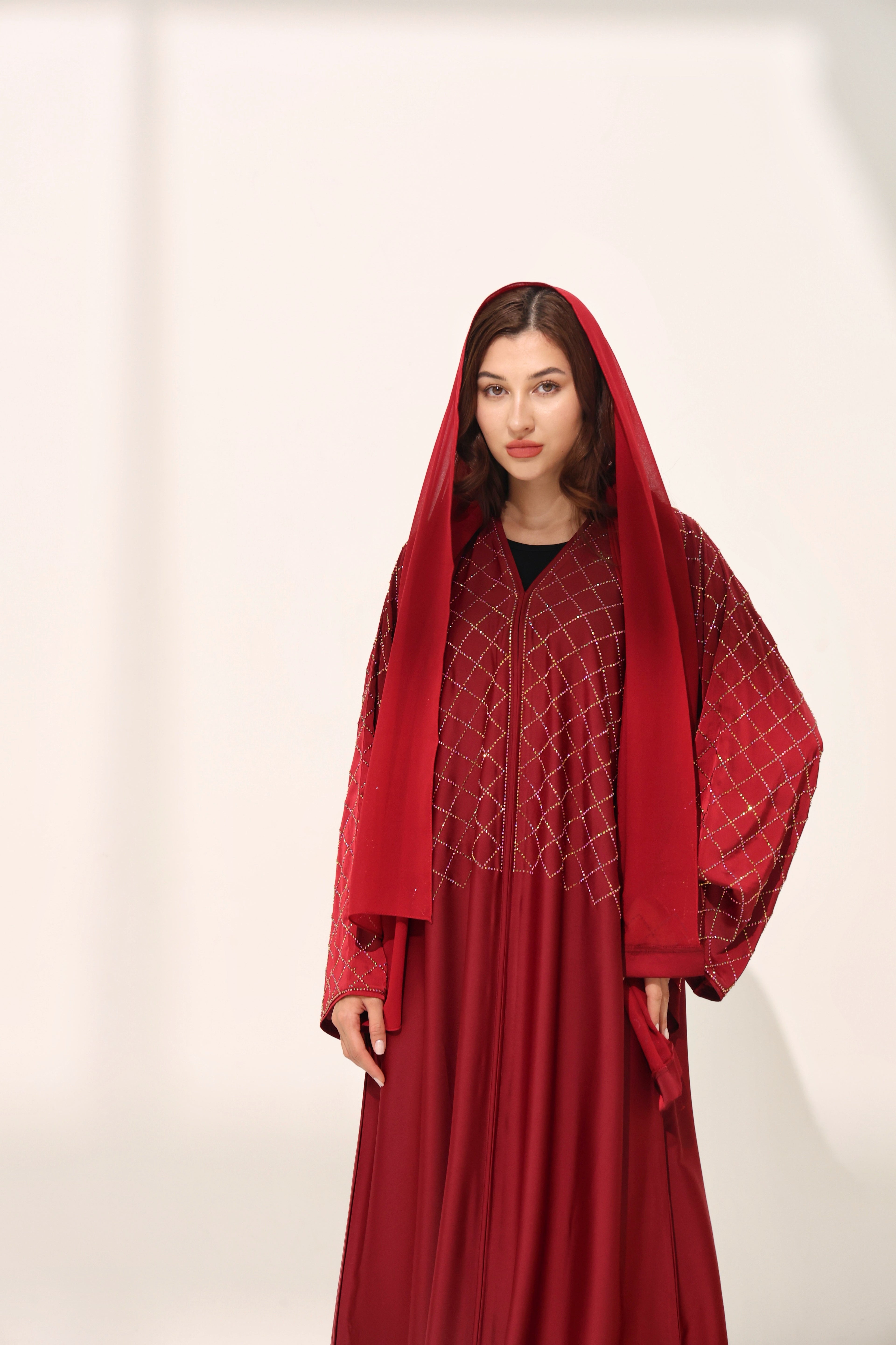 Kiraz Maroon Abaya