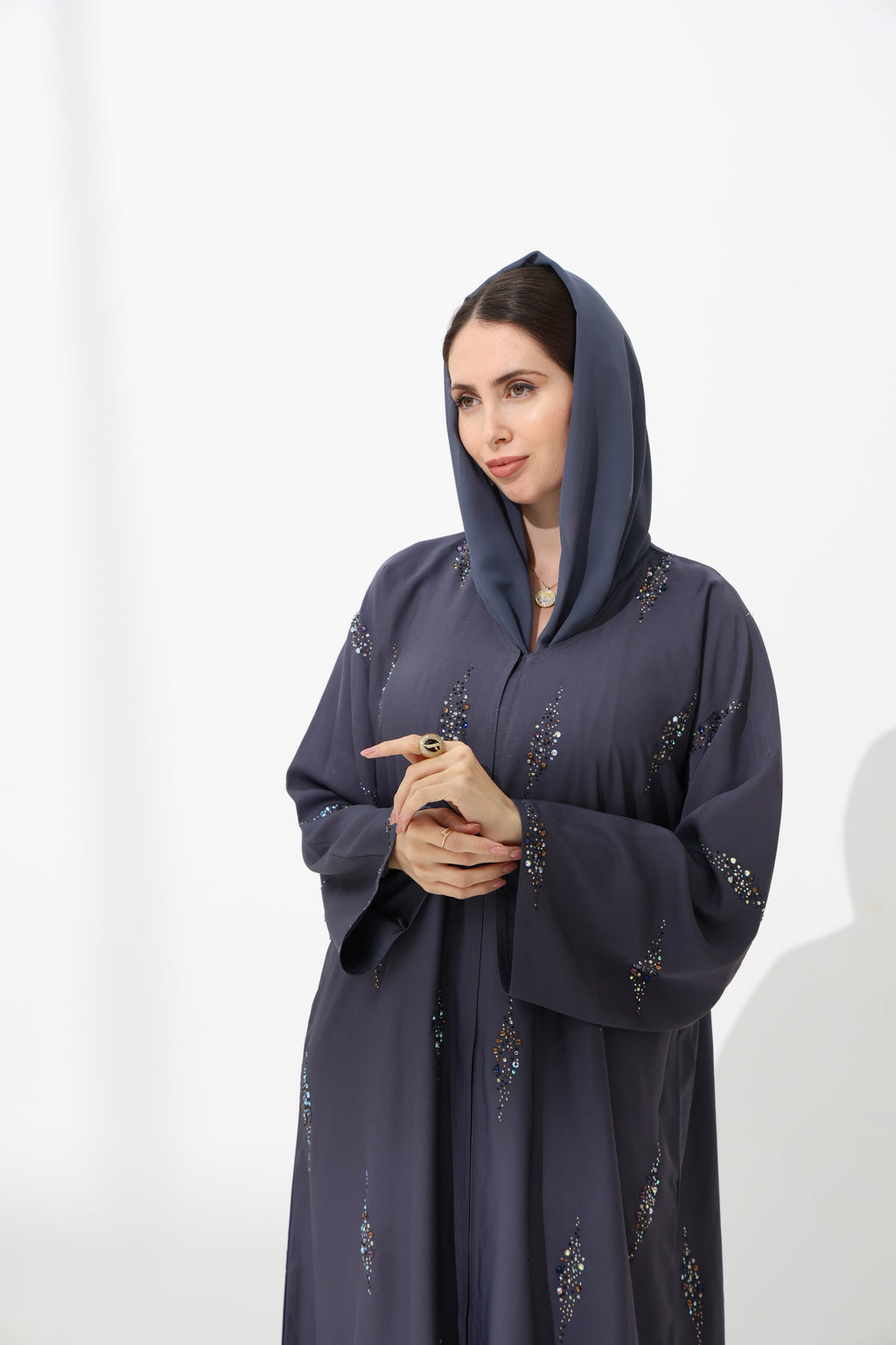 Nashwa Dark Grey Abaya